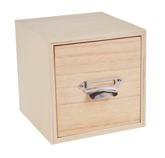 VBS Aufbewahrungsbox “Schubladenbox Würfel”, 12 cm x 12 cm x 12 cm