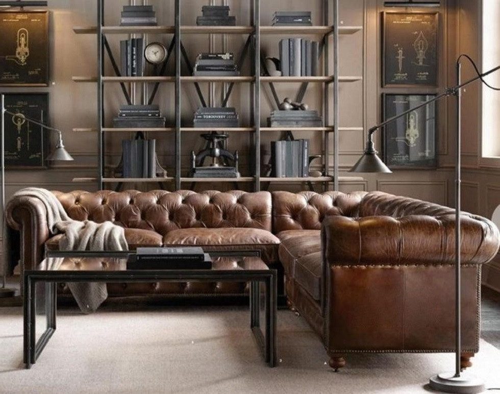 Xlmoebel Ecksofa Neu Eck Ledersofa Chesterfield Vintage Couch Polster Garnitur #327, Hergestellt in Europa