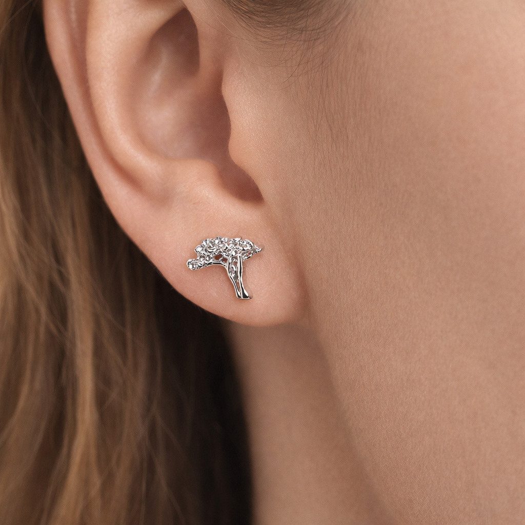 DUR Paar Ohrstecker O5371 Windflüchter 925 Silber Damen 10 x 9 mm