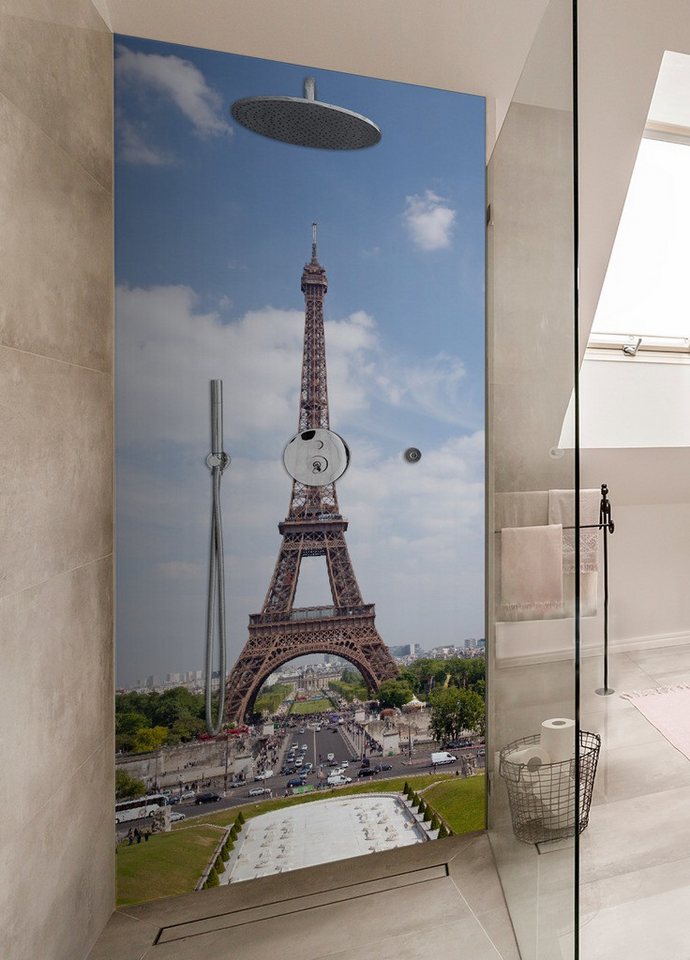 Thumbnail - Wallario Duschrückwand Eiffelturm in Paris, (1-tlg)