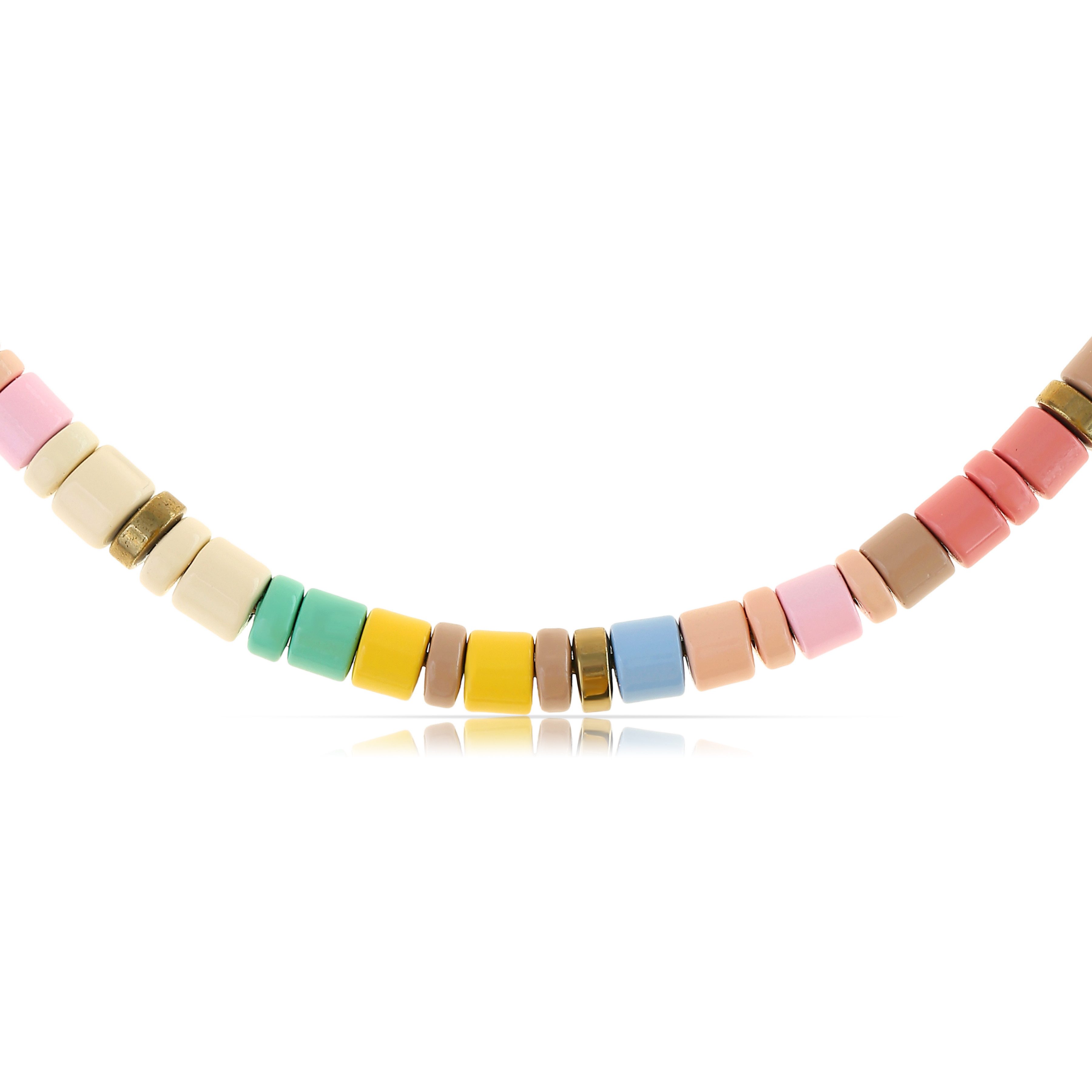 Made by Nami Perlenkette Damen Halskette bunt Naturstein verstellbar wasser günstig online kaufen
