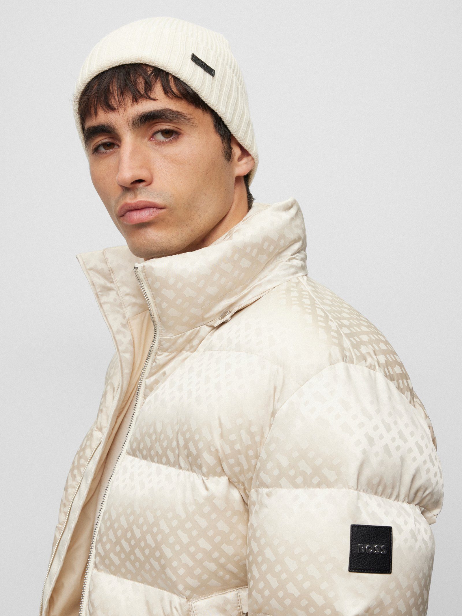 BOSS Strickmütze Fati aus gerippter Schurwolle (keine Angabe, 1-St) günstig online kaufen