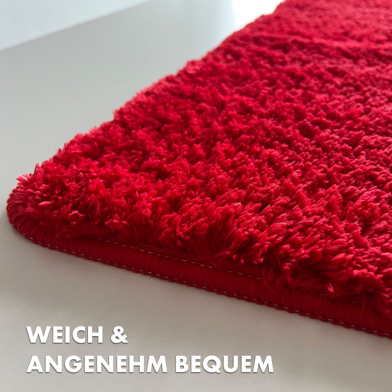 Floordirekt Badematte Sky Extra weich & saugstark, Fußbodenheizung geeignet, Hochflor, Höhe 30 mm, Rutschhemmende Rückseite, Waschmaschinen & Trockner geeignet, Polyester, Rechteckig, ohne Ausfransen dank gekettelten Rändern, Trittschalldämmend