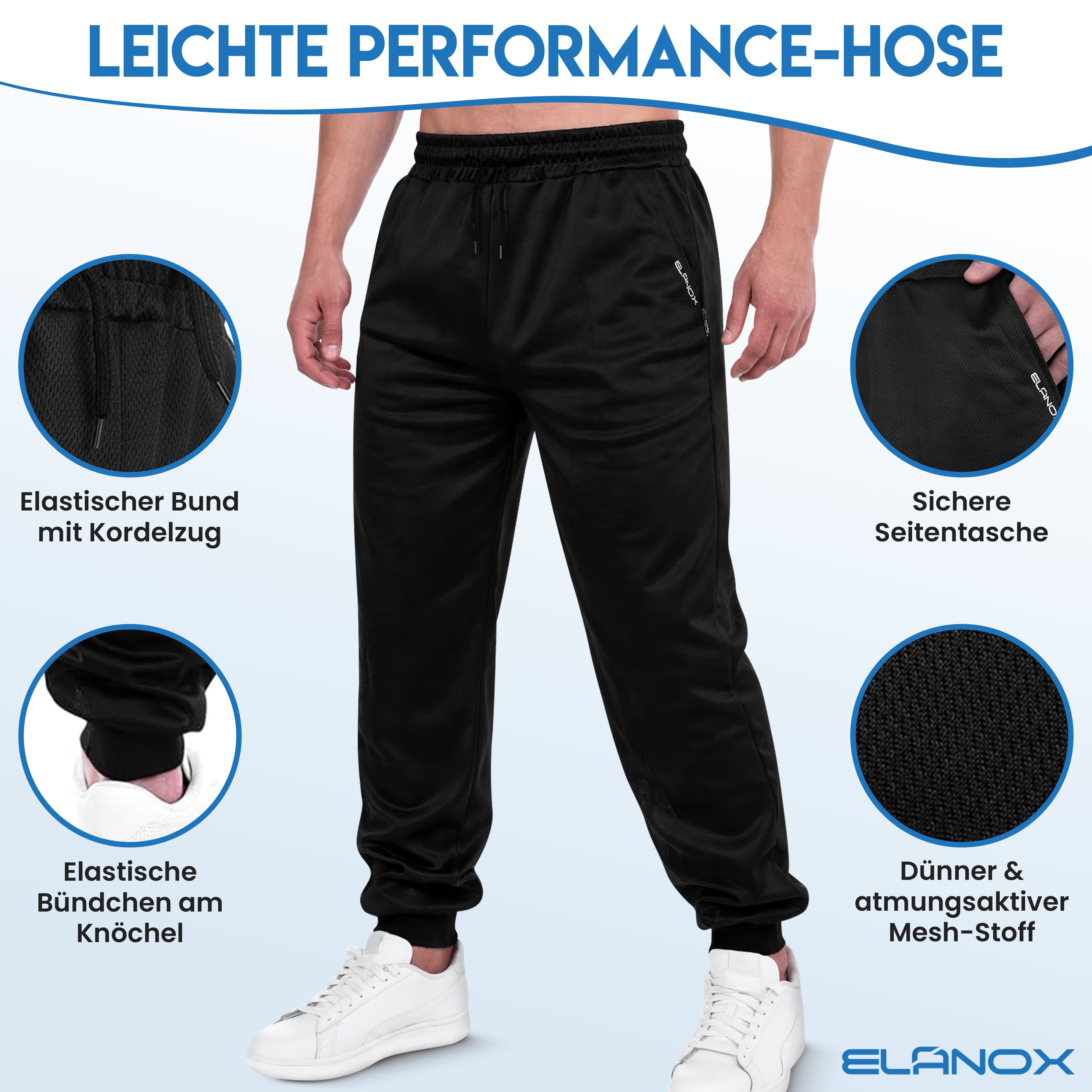 ELANOX Trainingshose Ultraleichte Freizeithose aus Mesh Freizeit Trainingshose Jogginghose ultraleicht, bügelfrei, schnelltrocknend