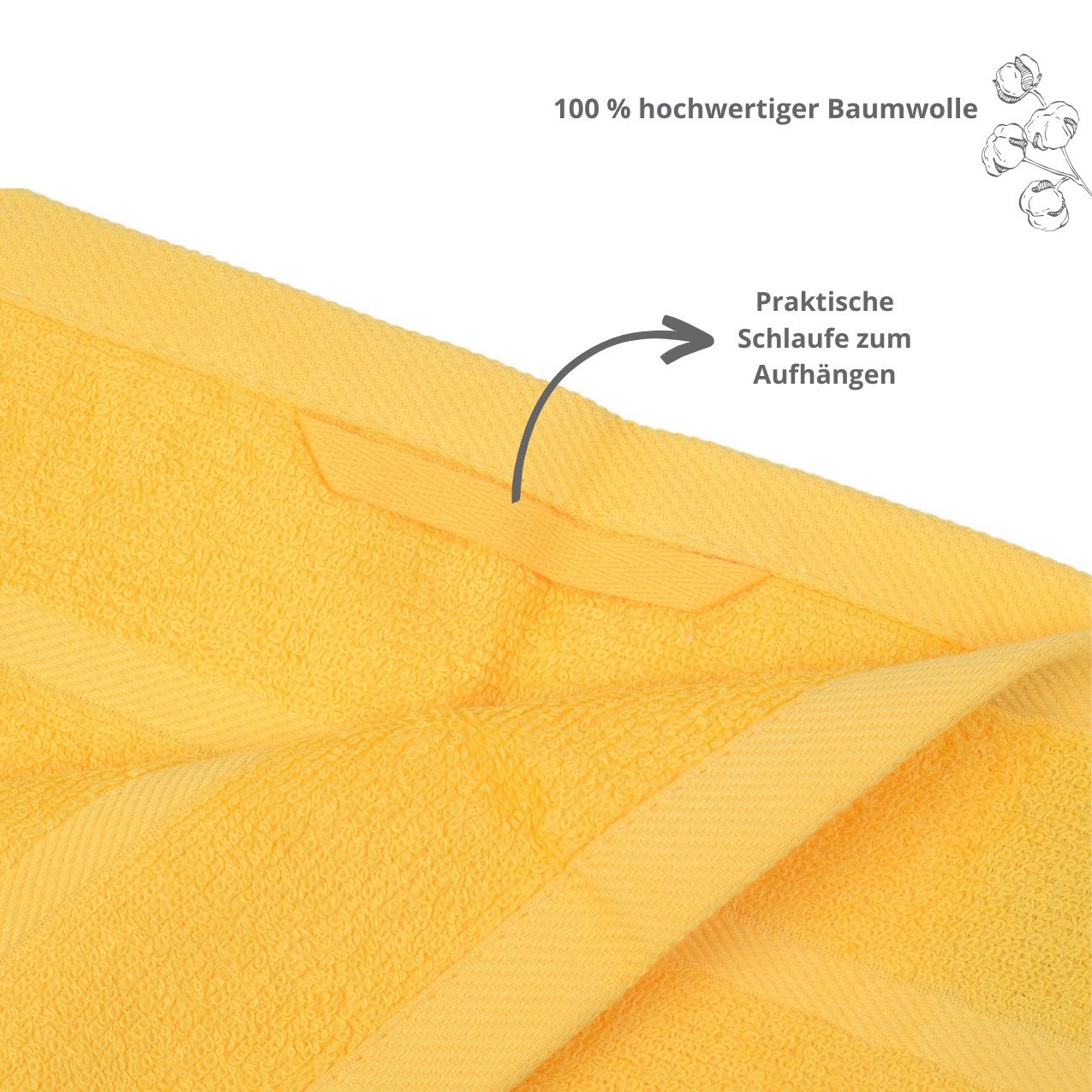 liebling Gästehandtuch Borkum, 100% Baumwolle, mit praktischer Schlaufe zum Aufhängen, formstabil, in 14 Farben
