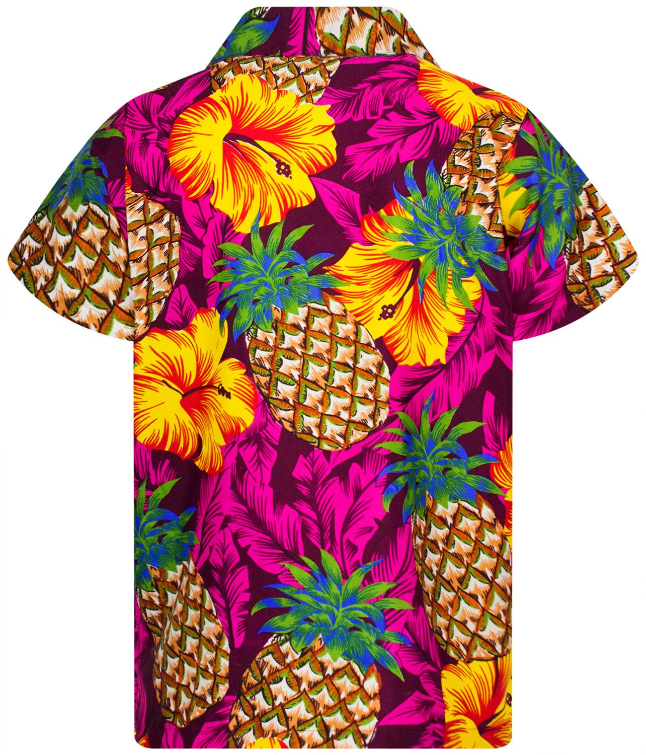 King Kameha Hawaiihemd Pineapple Hibiscus Funky Hawaii-Hemd Kurzarm Front-T günstig online kaufen