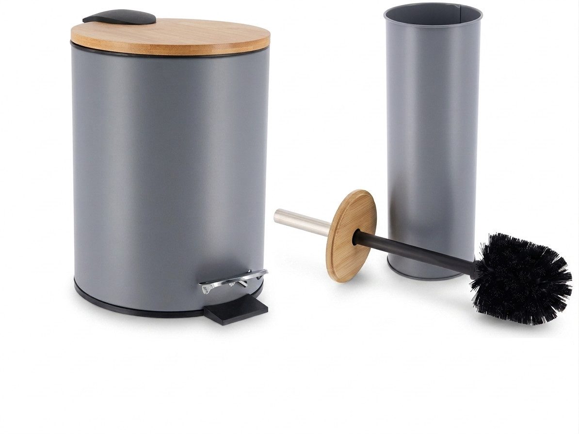 LikeKa Badaccessoire-Set 2 teilig Toilettenbürste und Kosmetikeimer matt mit Absenkautomatik – Bild 2 von 5