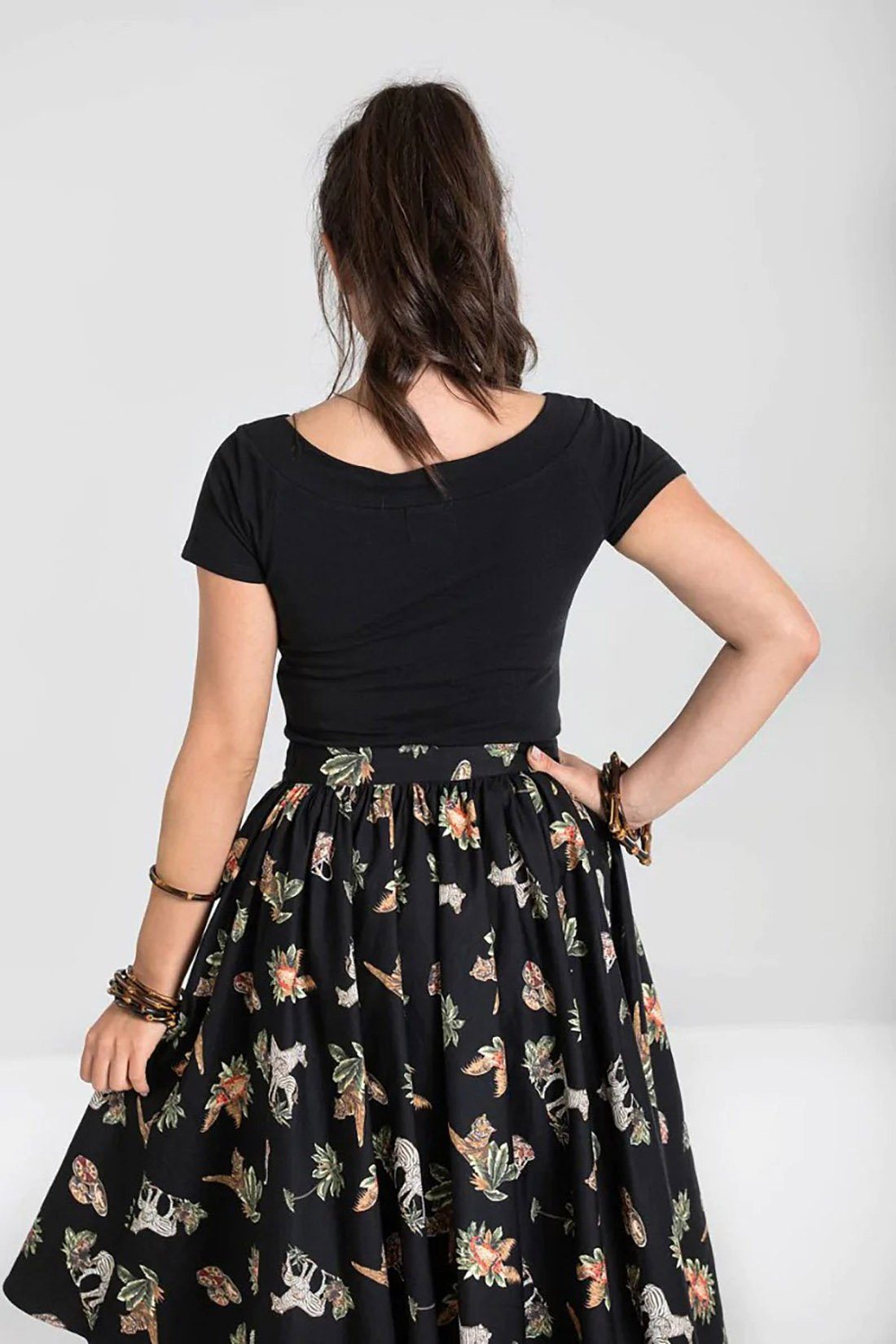 Hell Bunny Shirttop Alex Schwarz Vintage Retro Rockabilly