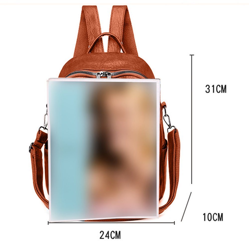 Wandern Mittel Wasserdicht Travel Schule Cityrucksack, Freizeitrucksack Daypacks (Für Arbeit), Rucksack, Damen-Rucksack Damen Kunstleder Braun VIVIHEYDAY