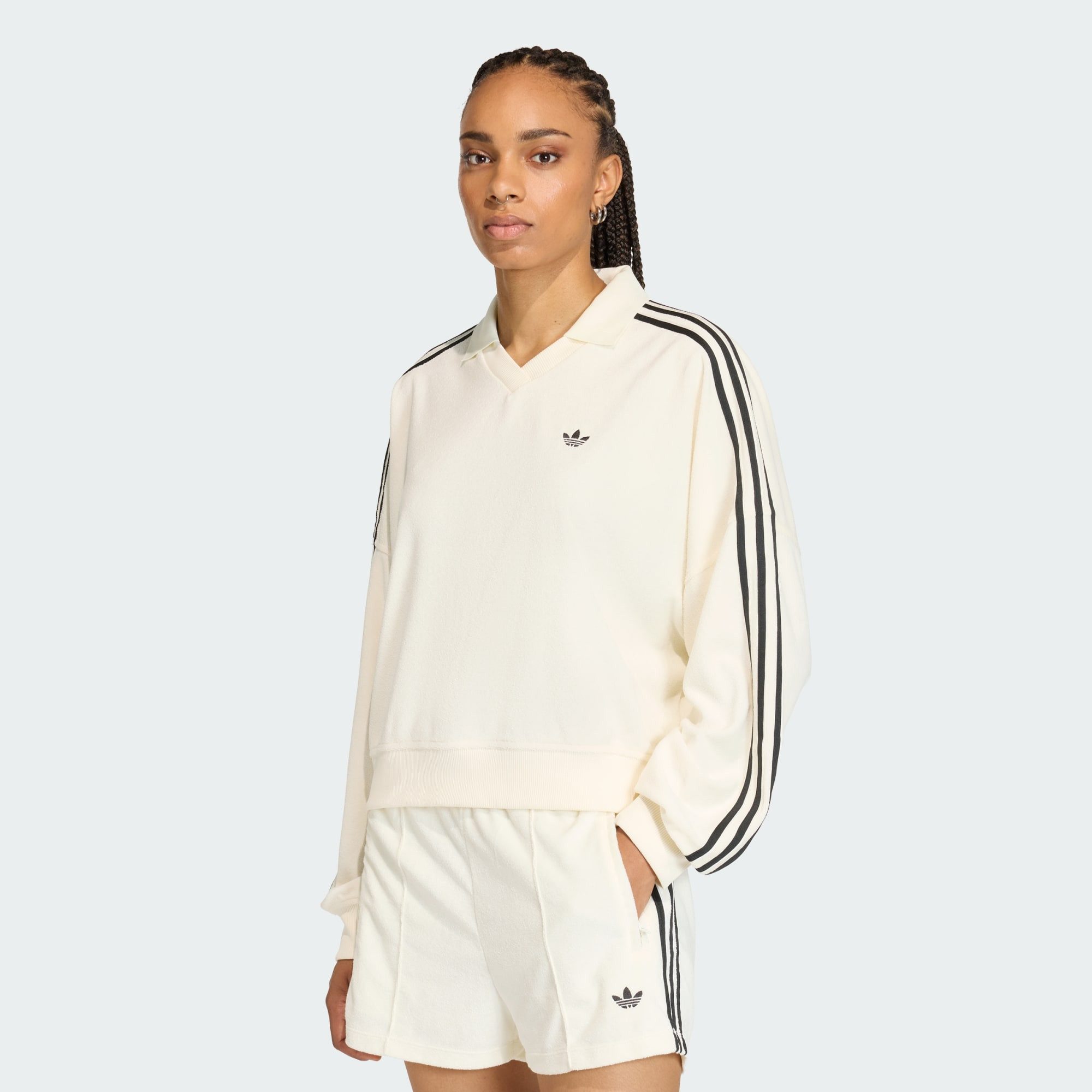 adidas Originals Langarm-Poloshirt TERRY TOWEL V NECK LONG SLEEVES POLOSHIR günstig online kaufen