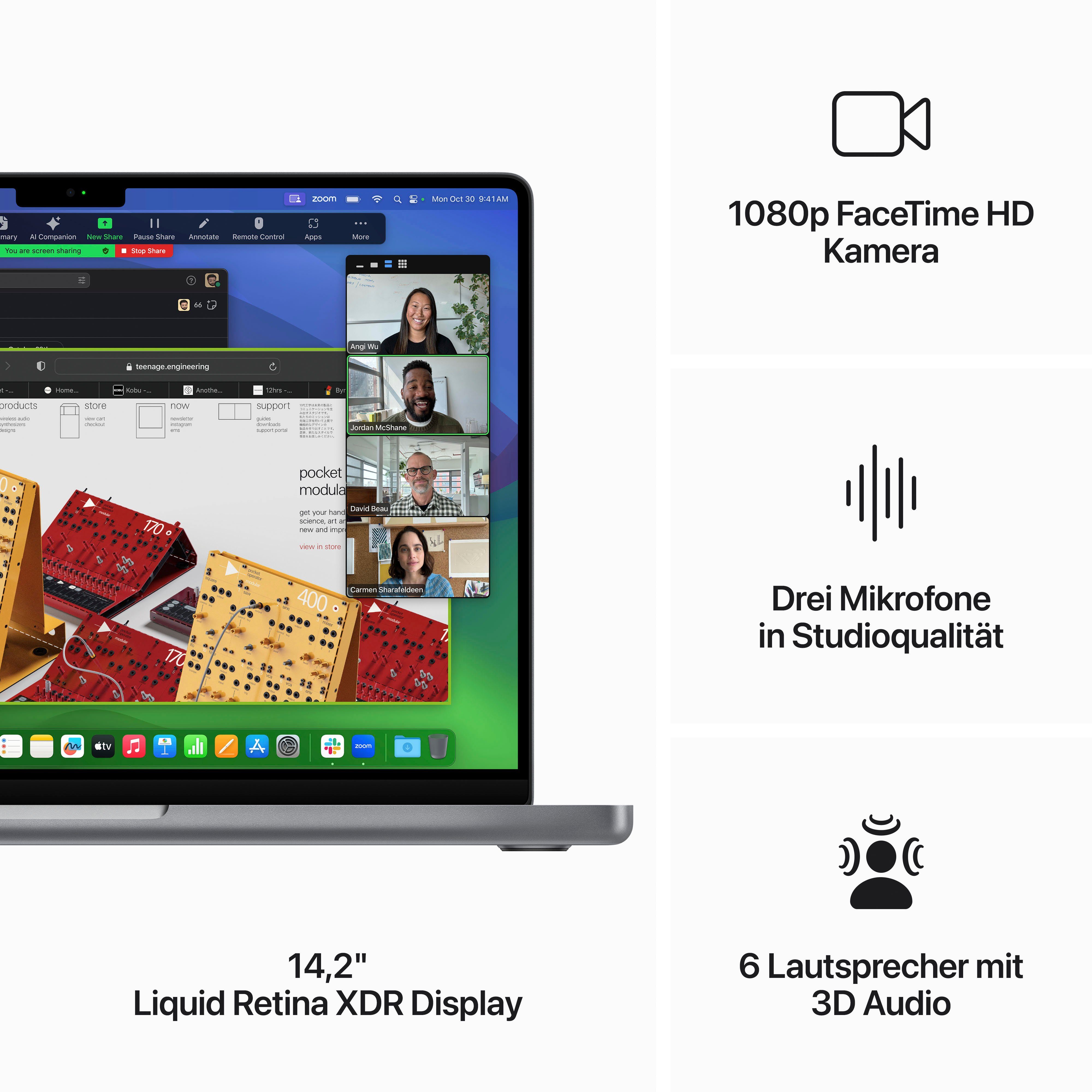 Apple MacBook Pro 14'' Notebook Space Zoll, M3, 512 GPU, 10-Core GB Apple SSD) (35,97 cm/14,2 Grau