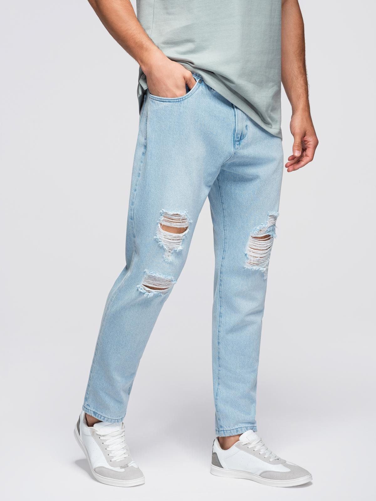 OMBRE Destroyed-Jeans Herrenjeans CARROT FIT mit Waschung –