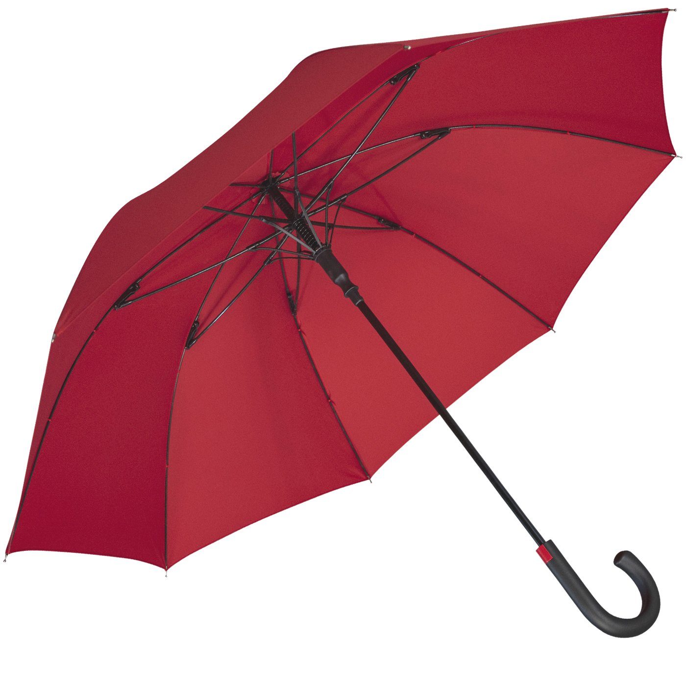 iX-brella Stockregenschirm Fiberglas, XL 110 cm groß, stabil, mit Automatik, mit überschlagfähigem Dach - windproof - rot