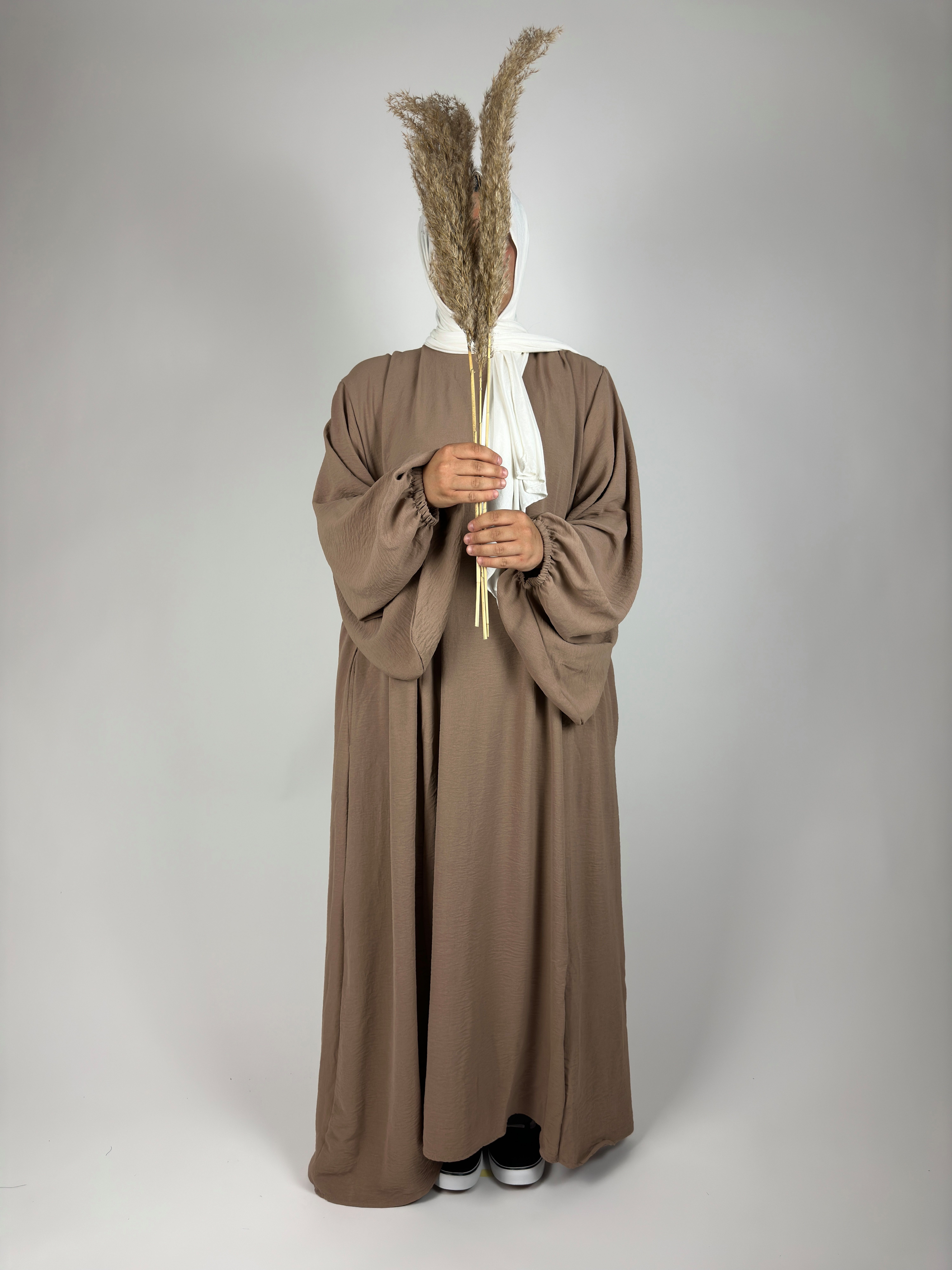 Aymasal Ballonkleid Abaya Nour Maxikleid Kaftan Islamische Kleidung Gebetskleidung Islam braun