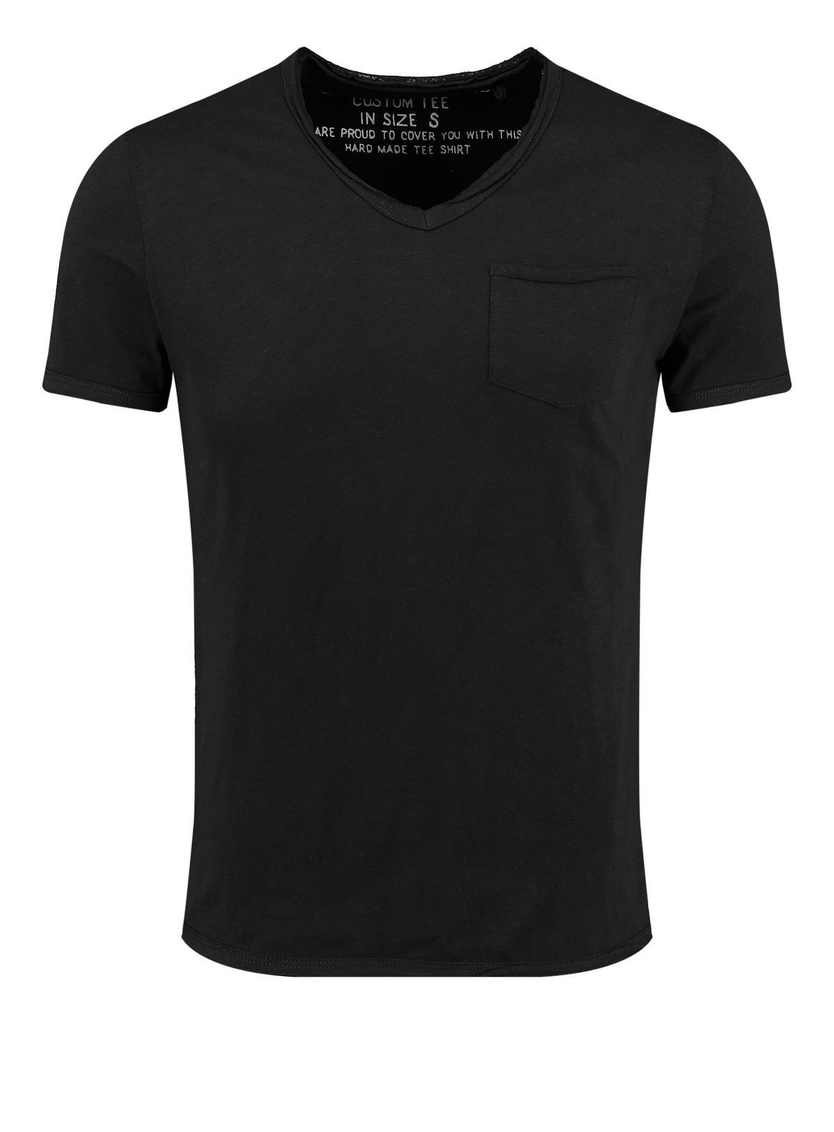 Key Largo T-Shirt Water vintage Look uni Basic MT00780 V-Ausschnitt unifarben kurzarm slim fit