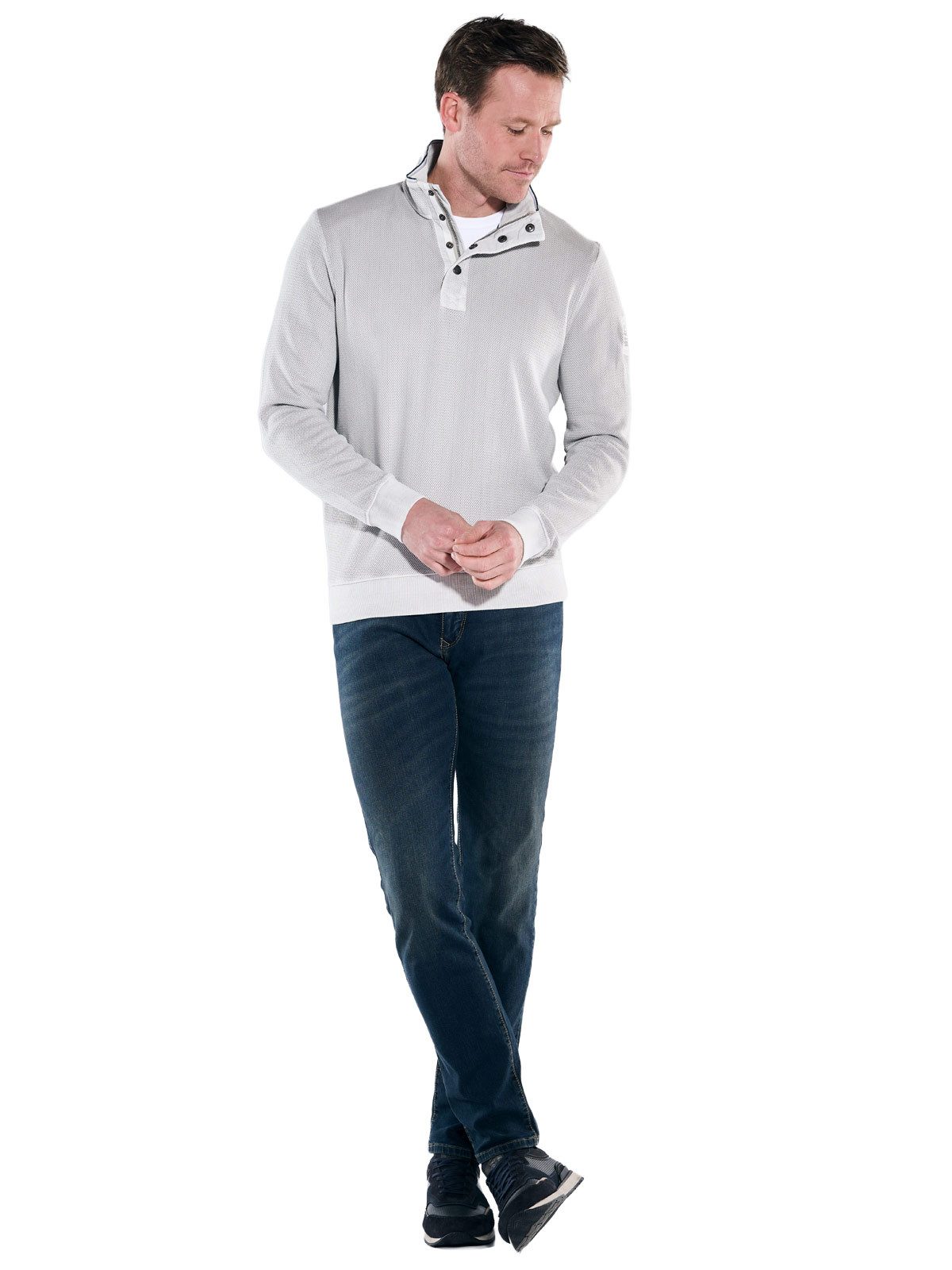 Engbers Sweatshirt Herren Sweatshirt Stehbund, Hellgrau