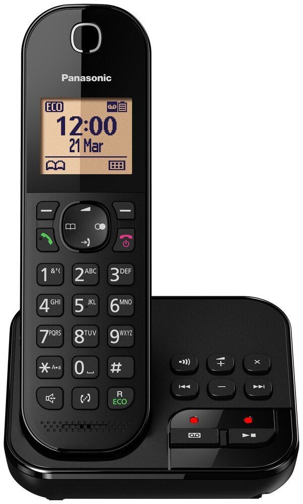 Panasonic »KX-TGC420GB schwarz Schnurloses-Telefon Anrufbeantworter  Strahlungsarm« Festnetztelefon