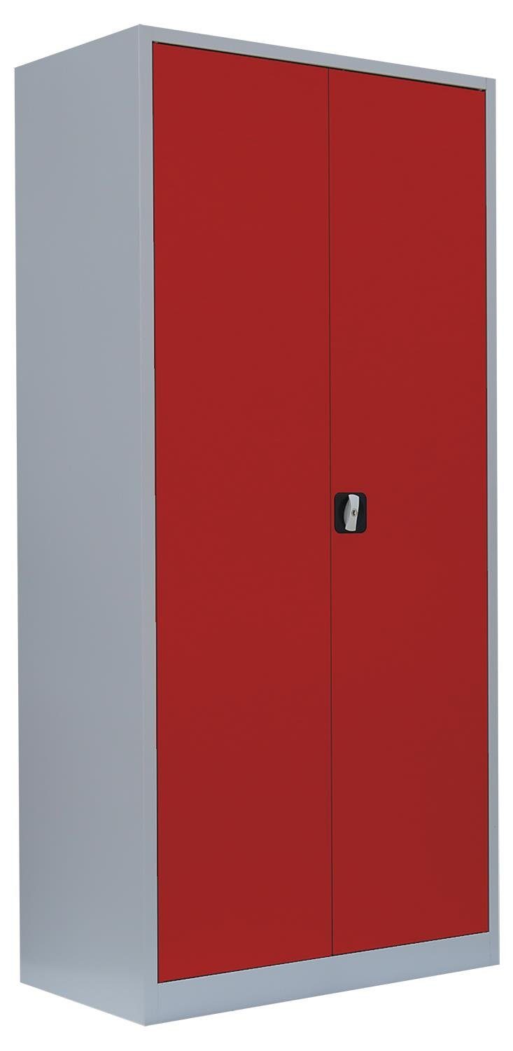 Steelboxx Mehrzweckschrank Metallschrank abschließbar keine Korpus: 7035 Montage 195x92,5x60cm Feuerrot Aktenschrank (1-St) Lichtgrau/ montiert, Lichtgrau RAL RAL | Türen: Komplett notwendig Büroschrank 3000