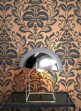 Newroom Vliestapete, Gold Tapete Barock Glänzend - Metallic Schwarz Glamour Modern Ornamente Prunk für Wohnzimmer Schlafzimmer Küche