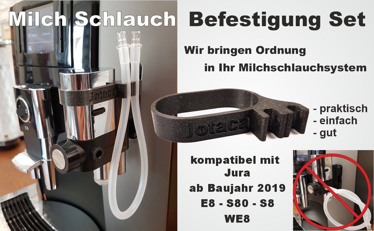 Thumbnail - Jotaca Milchschlauch-Adapter Halter Befestigung, Zubehör für Kaffeevollautomat Jura E8 S8 S80 WE8 ab Baujahr 2019, Milch...