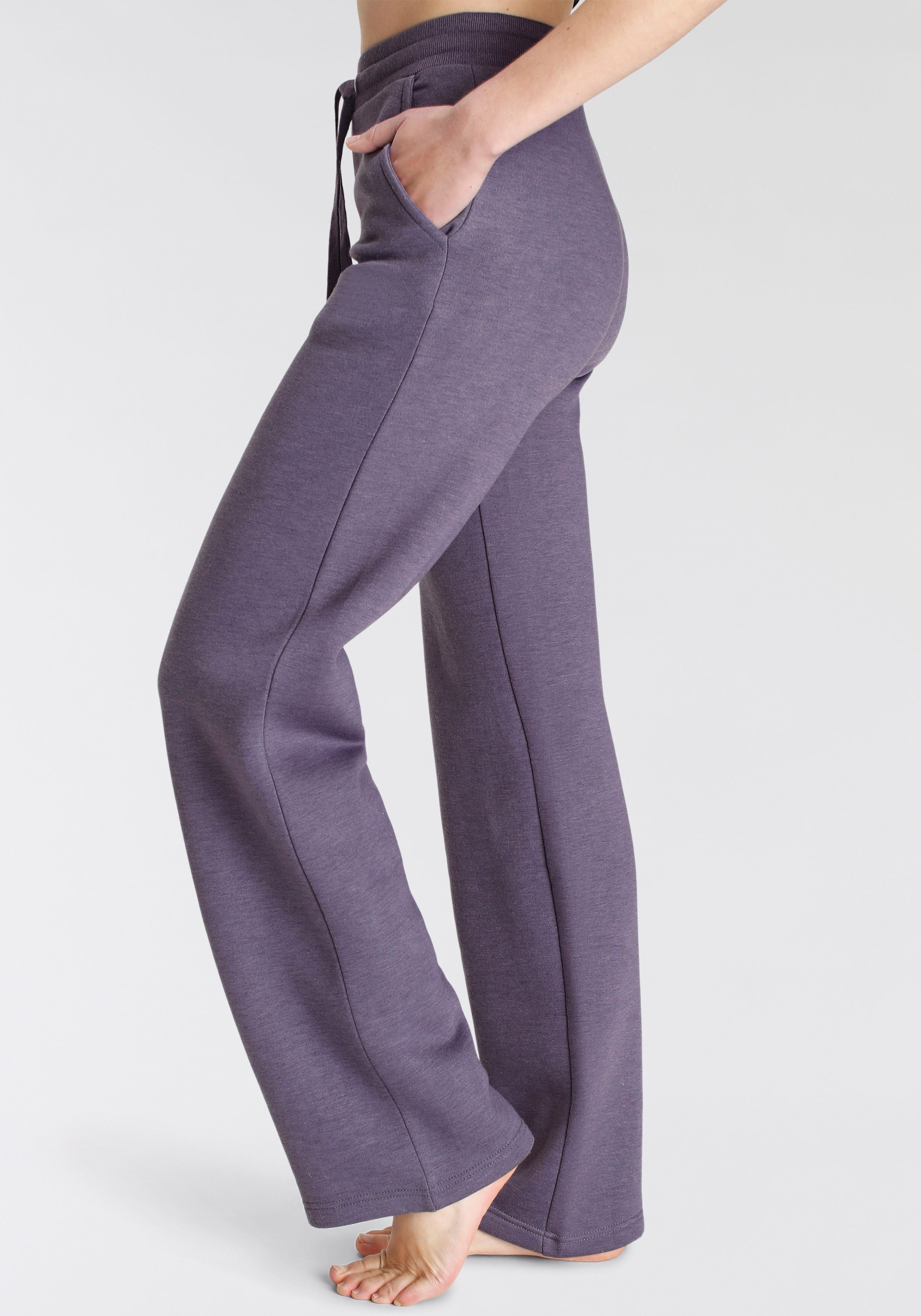 Vivance weitem aus und Relaxhose lavendel mit Sweatqualität ultraweicher Bein -Loungehose