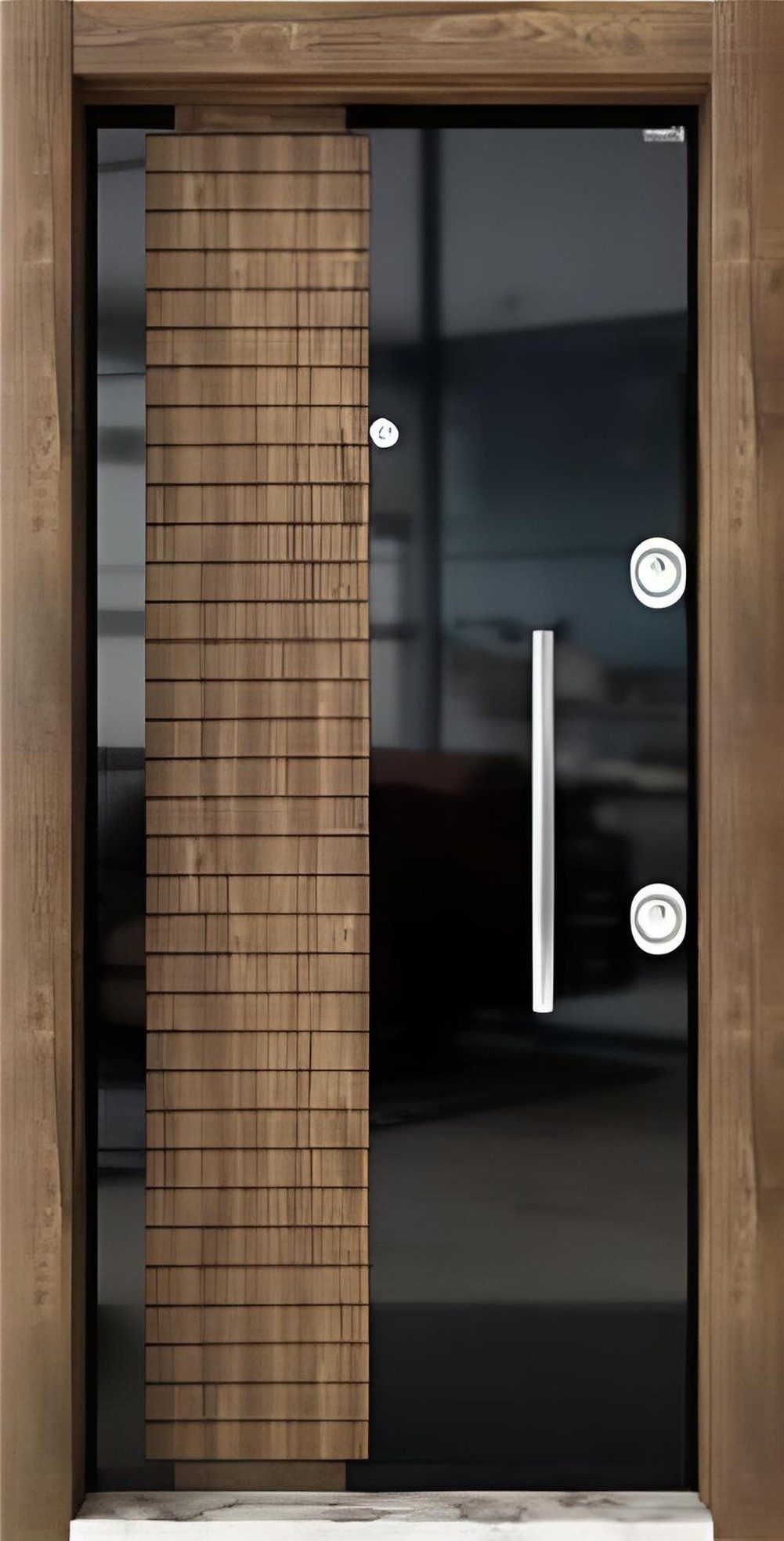 JVmoebel Haustür Schwarz-Braune Designer Wohnungstür Moderne Eingangstüren, Made in Europa