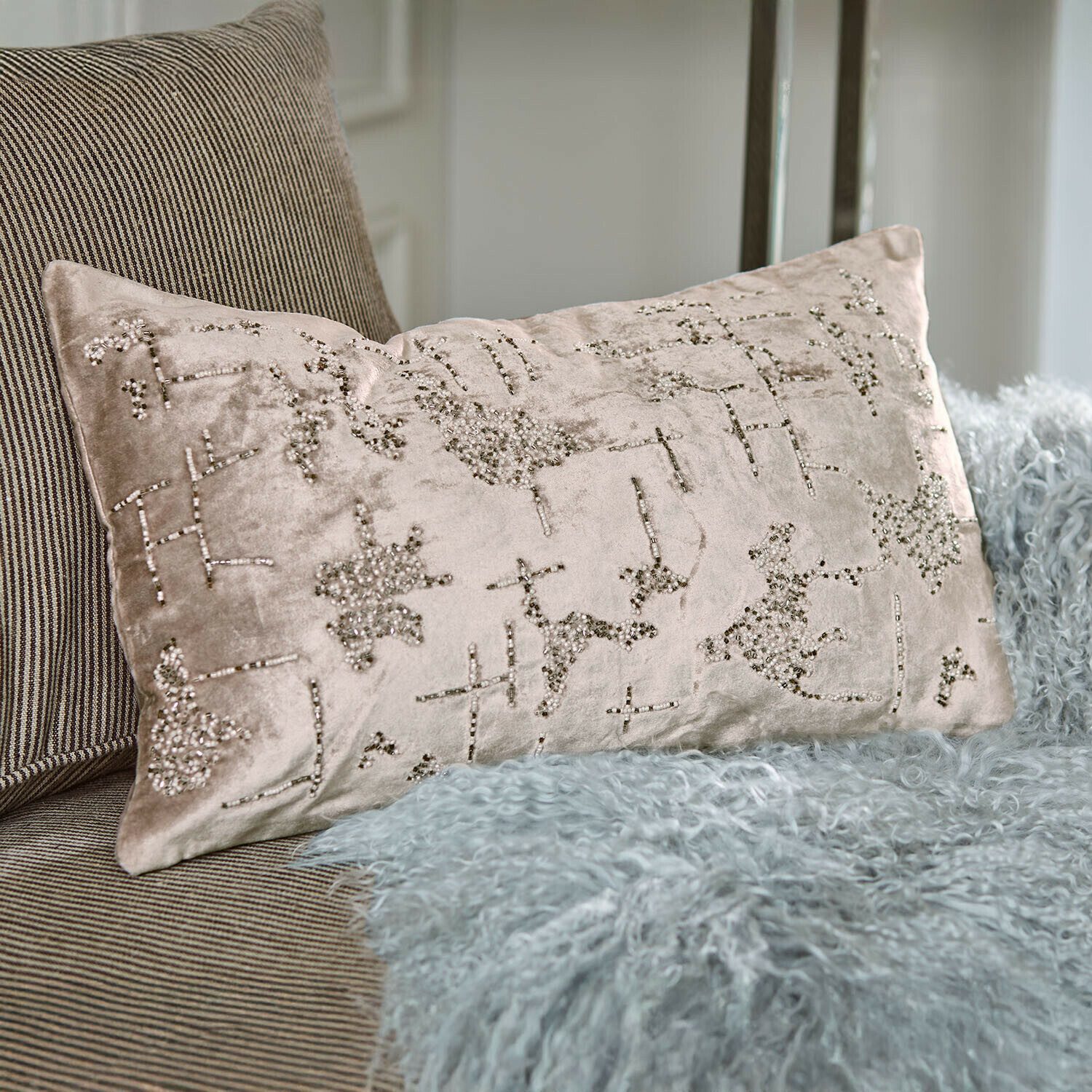 Mirabeau Kissenhülle Kissenhülle Malencio creme/silber
