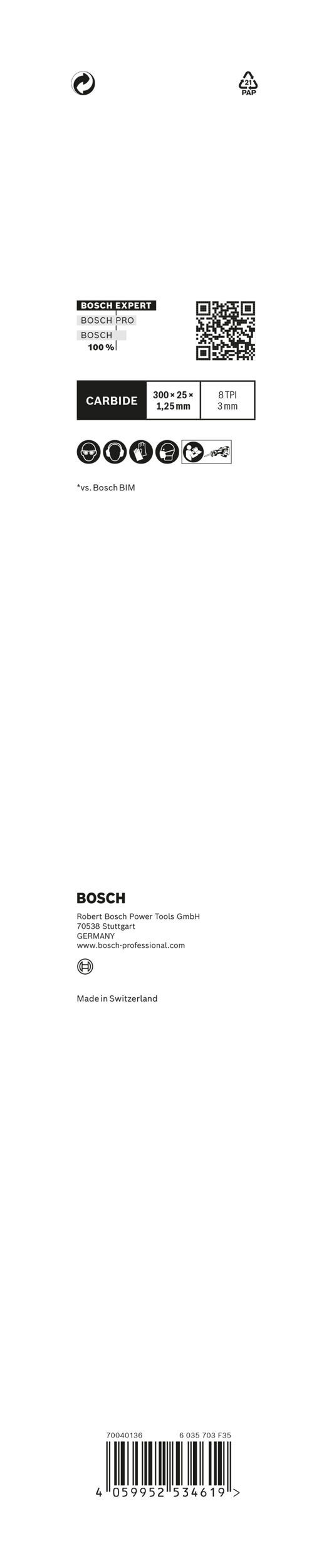 BOSCH Säbelsägeblatt Expert Thick Endurance Tough CHM, 1255 Metal, HeavyMetal Expert for S