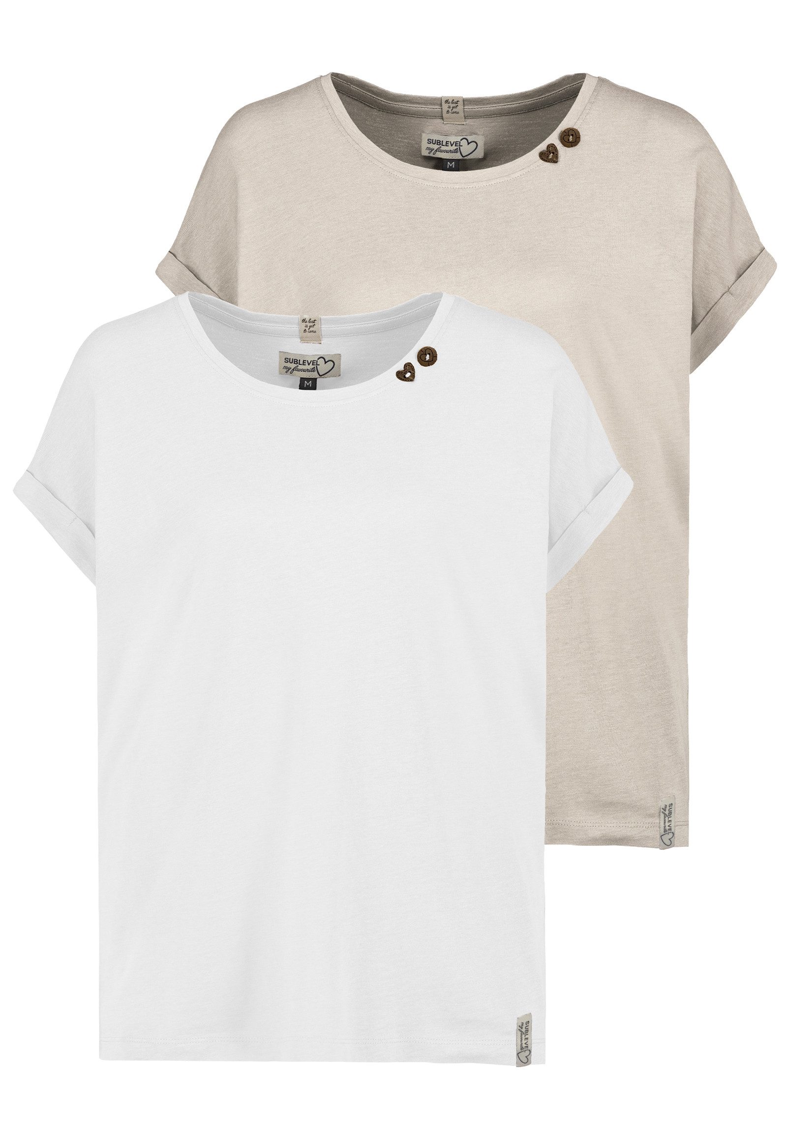 SUBLEVEL T-Shirt Gestreiftes mit Rundhalsausschnitt aus günstig online kaufen
