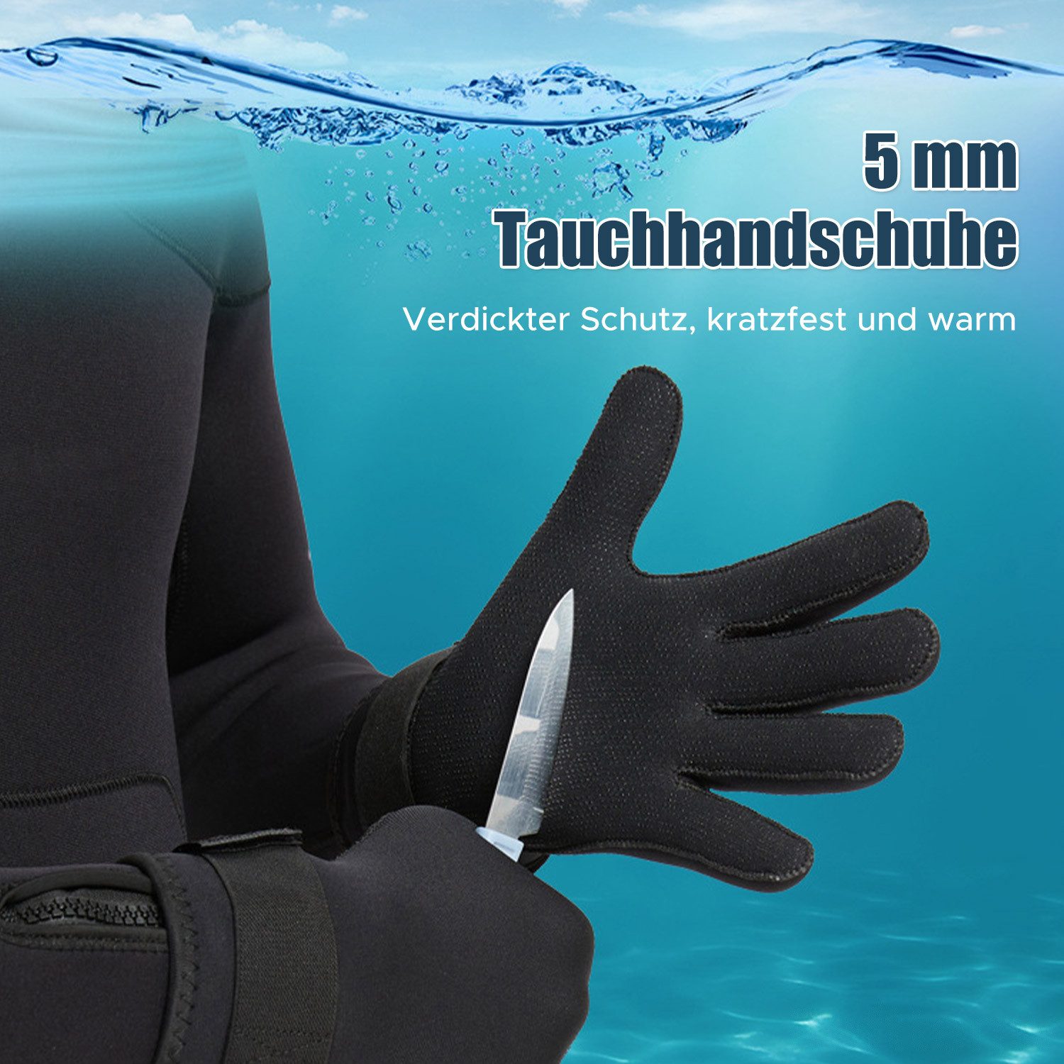 Refttenw Neoprenhandschuhe 3 mm Neoprenanzug-Handschuh,Tauchhandschuhe,Anti-Rutsch-Tauchen