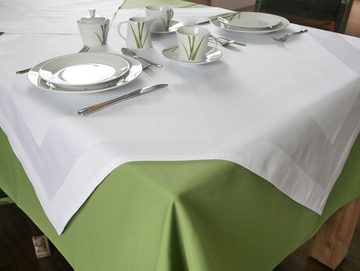 ZOLLNER Tischdecke (4-tlg), umlaufende Atlaskante, 80 x 80 cm, 100% Baumwolle, Vollzwirn, vom Hotelwäschespezialisten