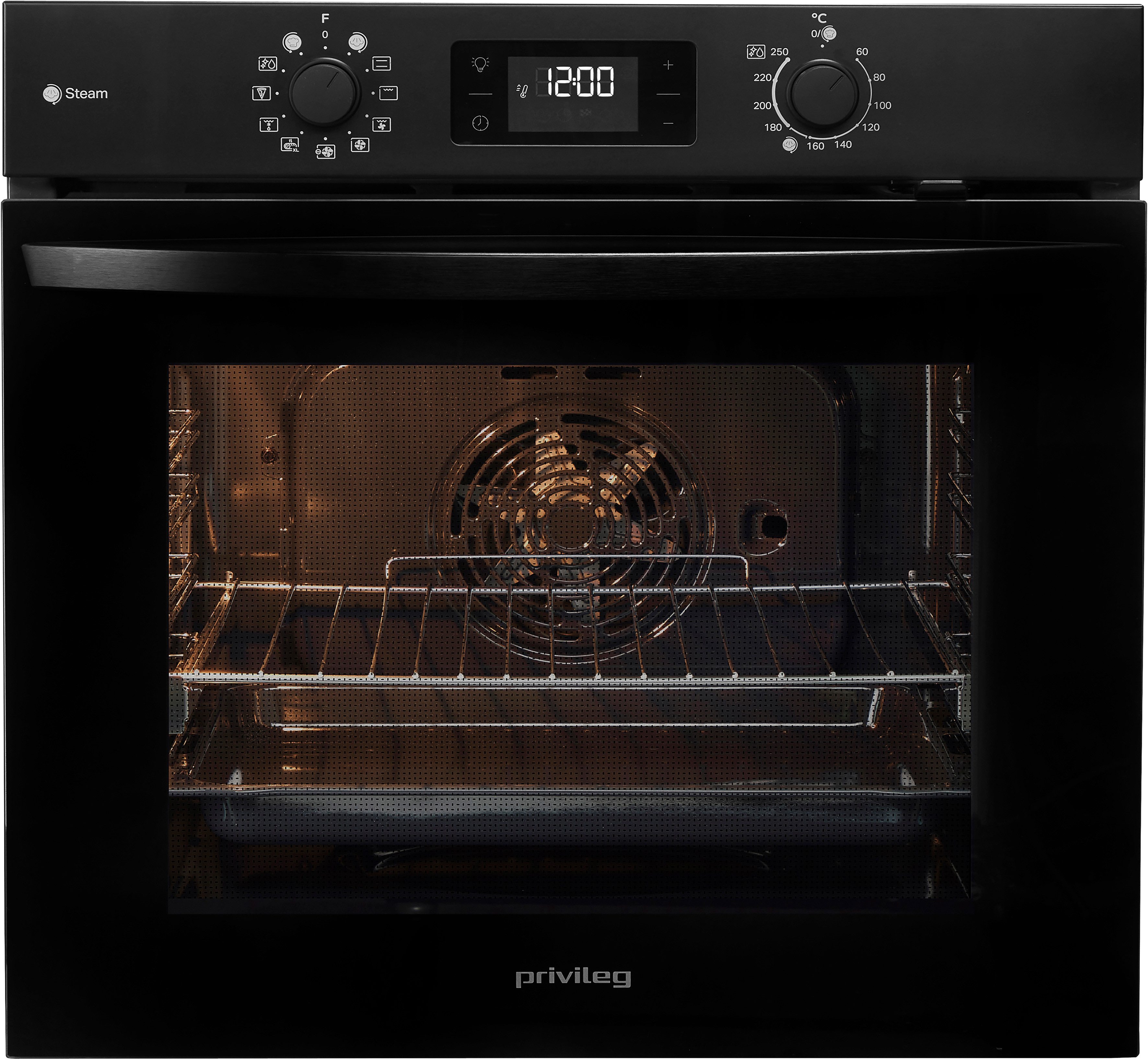 Privileg Backofen PBA2S85HU1K, mit Teilauszug, Hydrolyse, Schonendes Garen dank des Turn&Go Dampfprogrammes für beste Ergebnisse