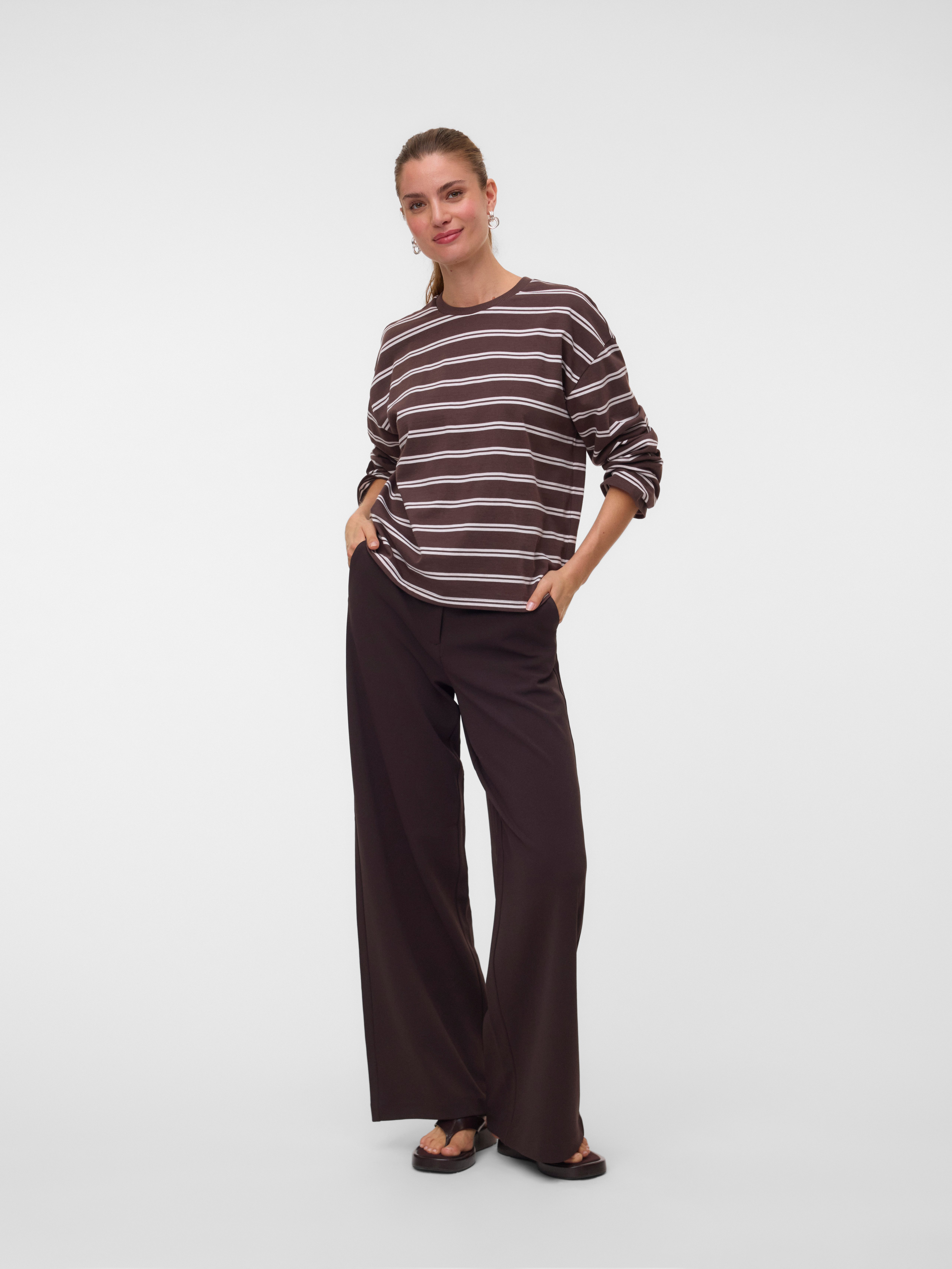 Vero Moda Anzughose VMZAMIRA MW WIDE PANT NOOS Materialmix, wide fit, regular waist – Bild 4 von 5