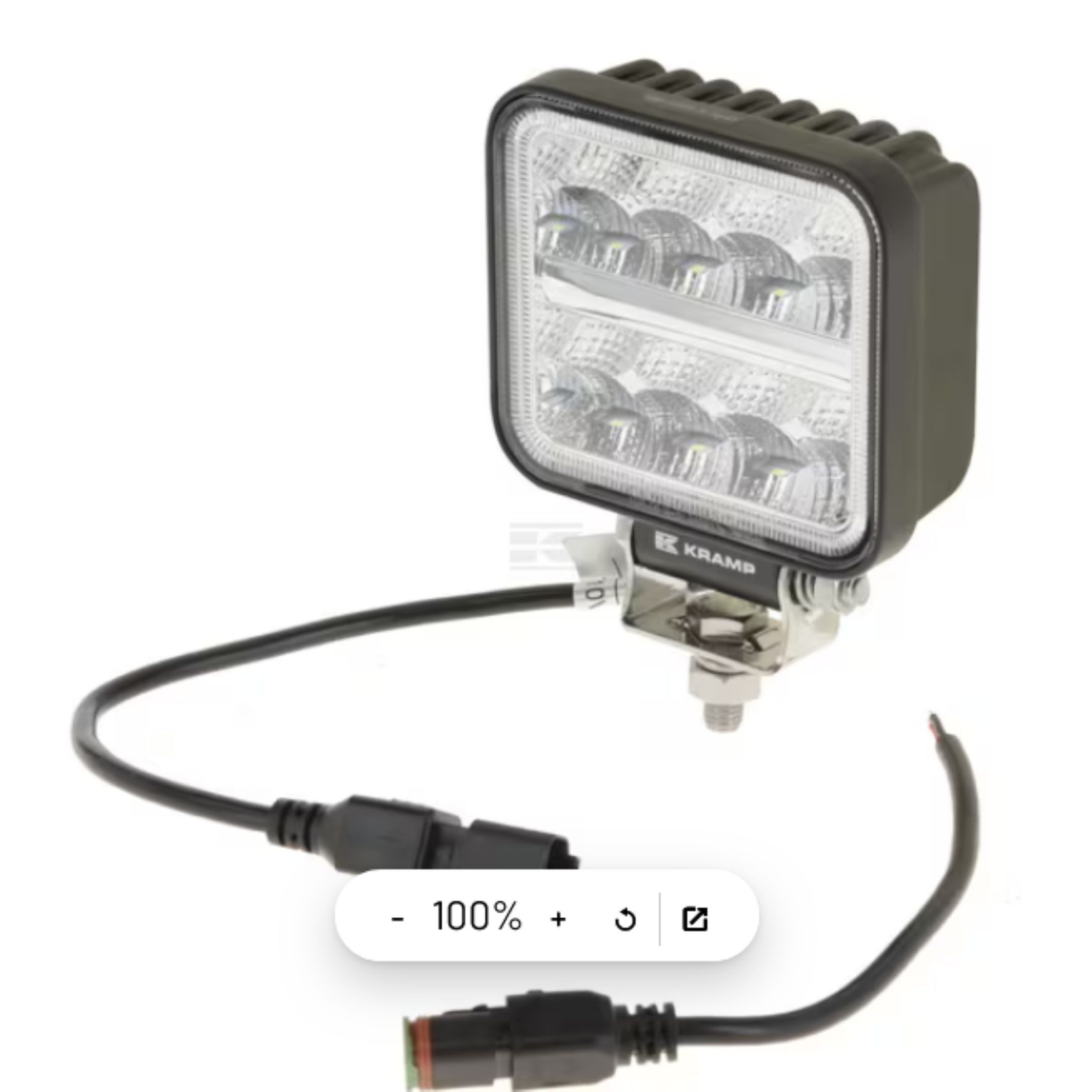 Kramp LED Arbeitsleuchte Kramp Work light LED, 19W, 3360lm, square, 10/110V, Deutsch 2-pin - LA