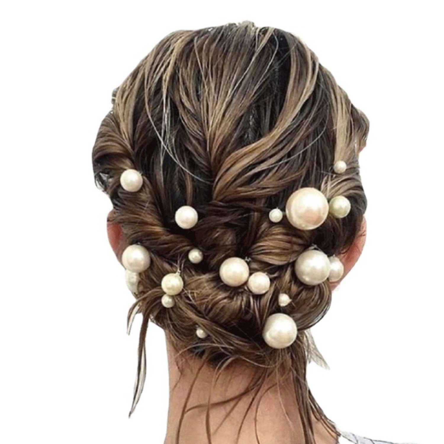 Union Reisen Haarnadel Packung mit 18 Perlen-Haarspangen für Hochzeiten, 1-tlg.