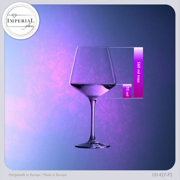 IMPERIAL glass Weinglas Weißweingläser 560ml "Athen" Chardonnay Glas aus Crystalline Glas, Crystalline Glas, Weingläser Set 2-Teilig Klangvoll Spülmaschinenfest