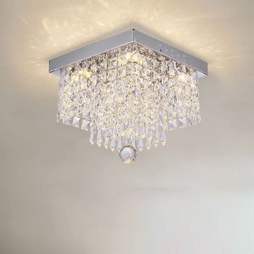 Welikera Deckenleuchten Kristall-Deckenleuchte, 200*200*240mm Wohnzimmer-Kronleuchter, weißes Licht