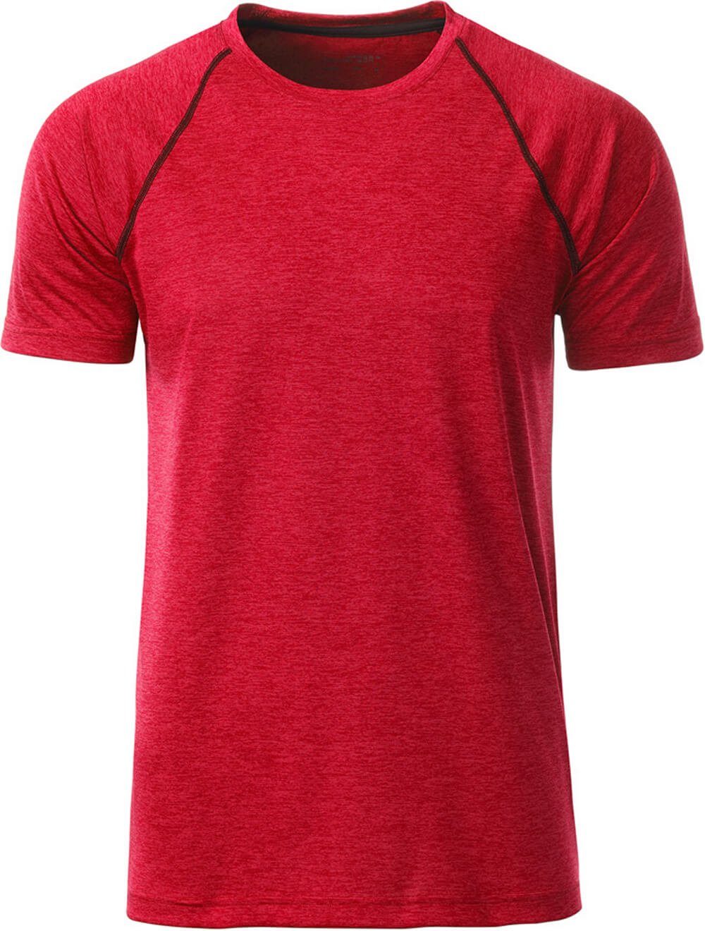 James & schnell Herren 496 Melange/titan Nicholson JN Funktionsshirt Nicholson Funktions-Shirt James & trocknend red