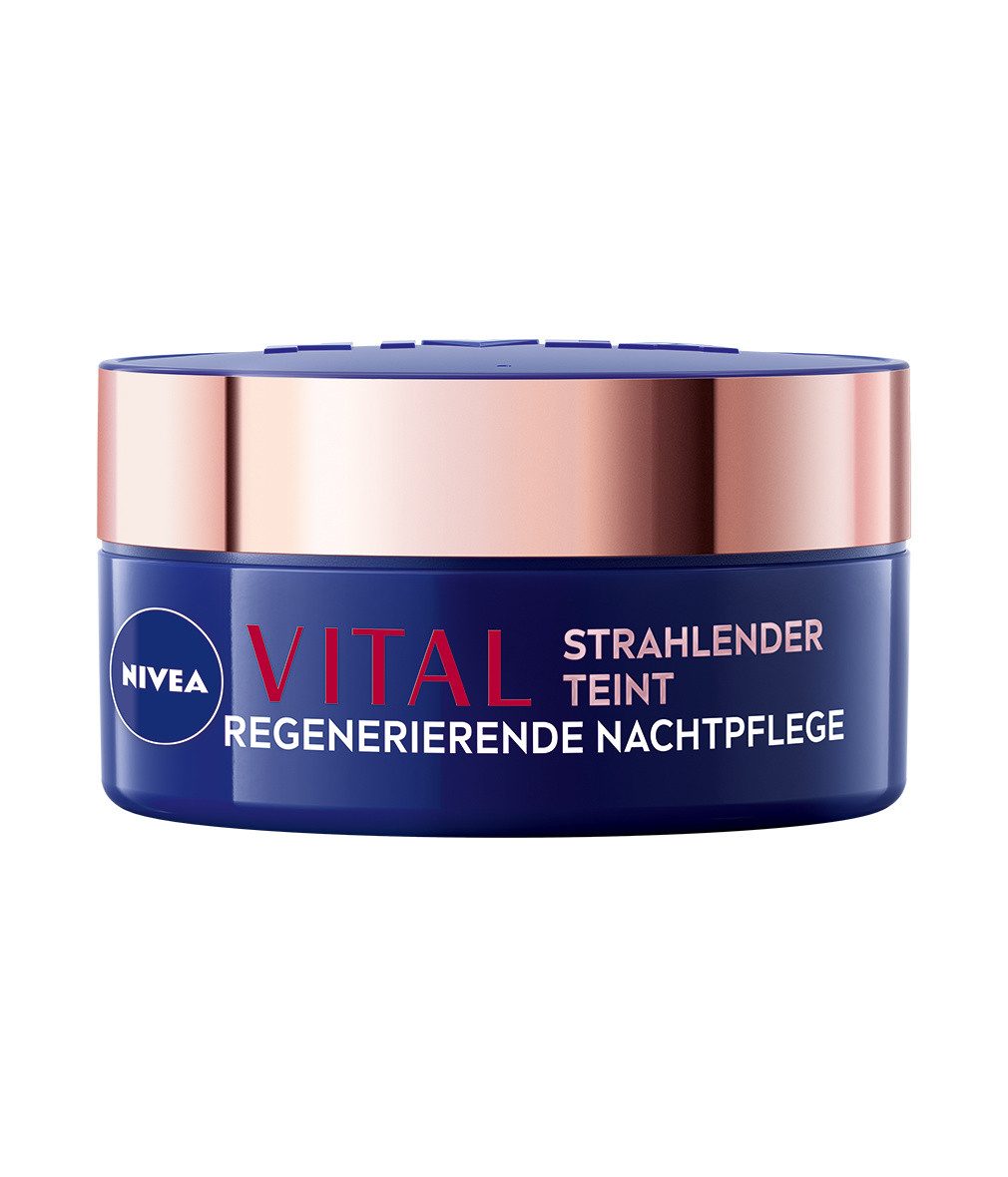 Nivea Nachtcreme Vital strahlender Teint regenerierende mit Rosenblüten-Öl, 1-tlg., 50 ml