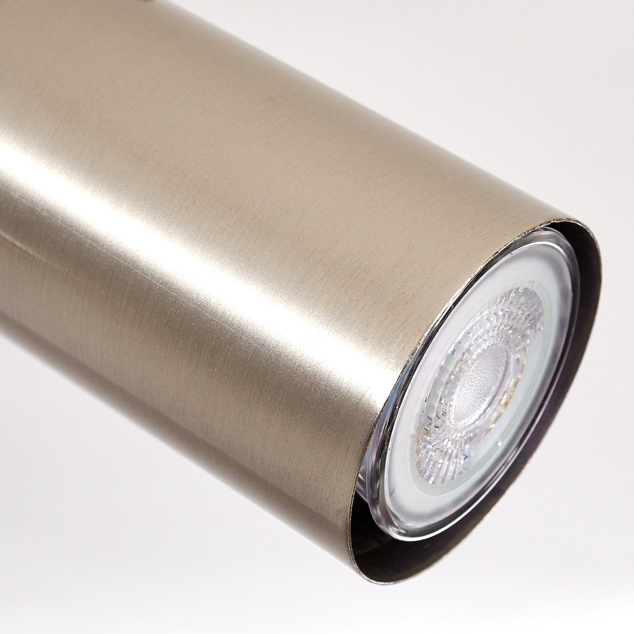 Leuchtmittel, in moderne Leuchtenarm, Metall ohne hofstein Nickel-matt, verstellbaren 5xGU10 Deckenlampe Leuchte mit Strahlern Deckenleuchte aus und »Godo«