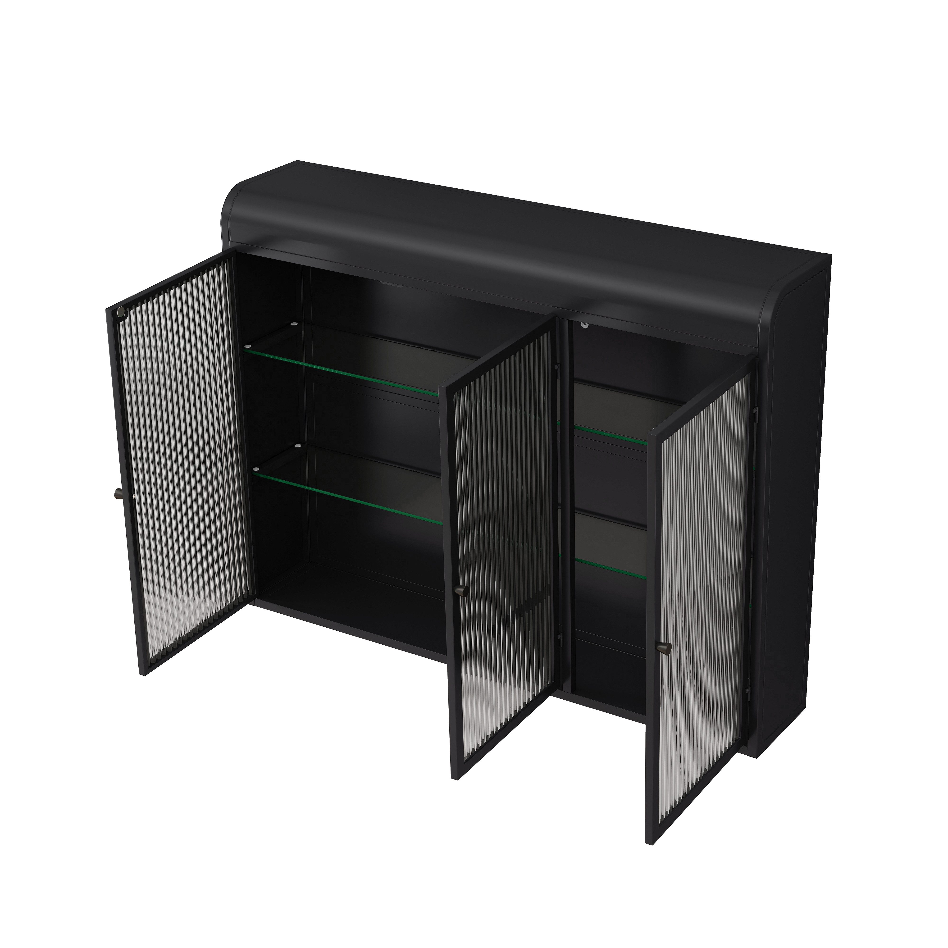 Celya Hängeschrank Wandhängeschrank 3-türiger, gewölbter Glasschrank günstig online kaufen
