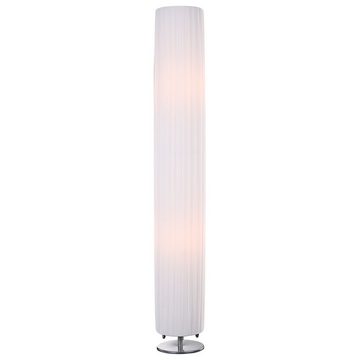 Globo Stehlampe, Leuchtmittel inklusive, Warmweiß, Wohn Ess Zimmer Steh Leuchte Textil weiß Stand Lampe 2x E27