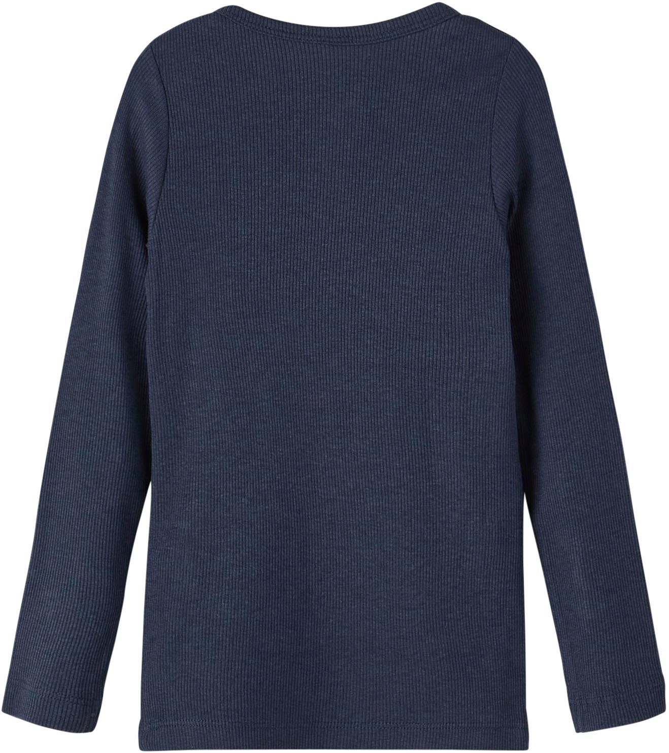 Name It Langarmshirt NMMKAB LS TOP NOOS Im Henley-Stil - mit kurzer Knopfleise, normal geschnitten