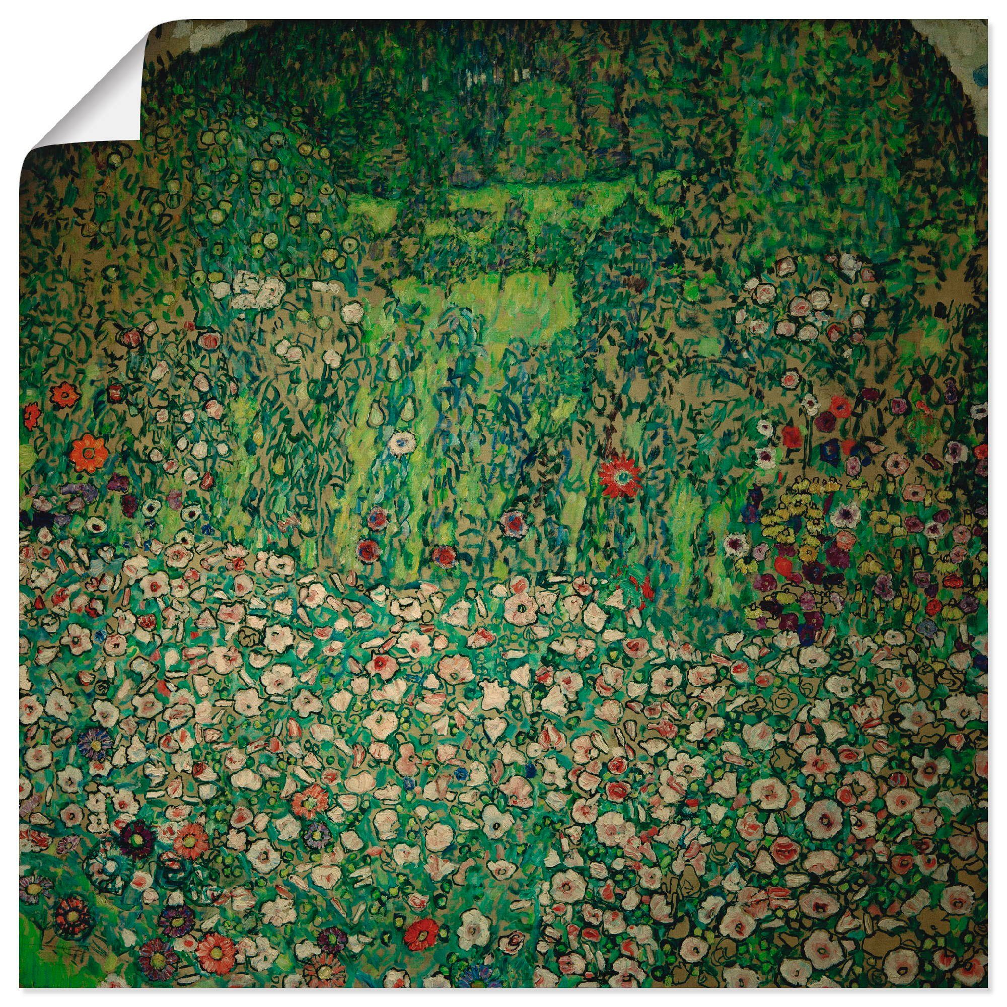 Artland Wandbild Gartenlandschaft mit Bergkuppe (Gartenlandschaft), Garten (1 St), als Leinwandbild, Wandaufkleber oder Poster in versch. Größen