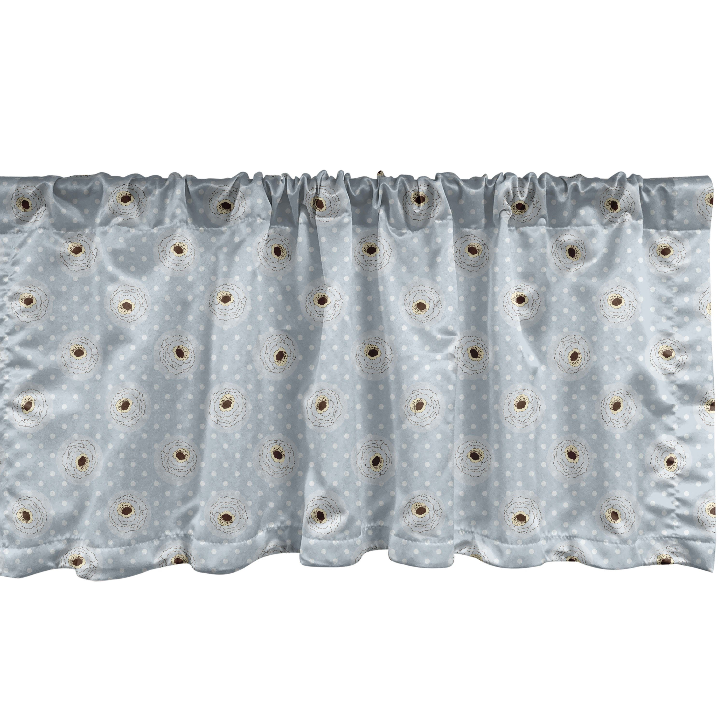 Scheibengardine Vorhang Volant für Küche Schlafzimmer Dekor mit Stangentasche, Abakuhaus, Microfaser, Jahrgang Soft-Flora auf Tupfen