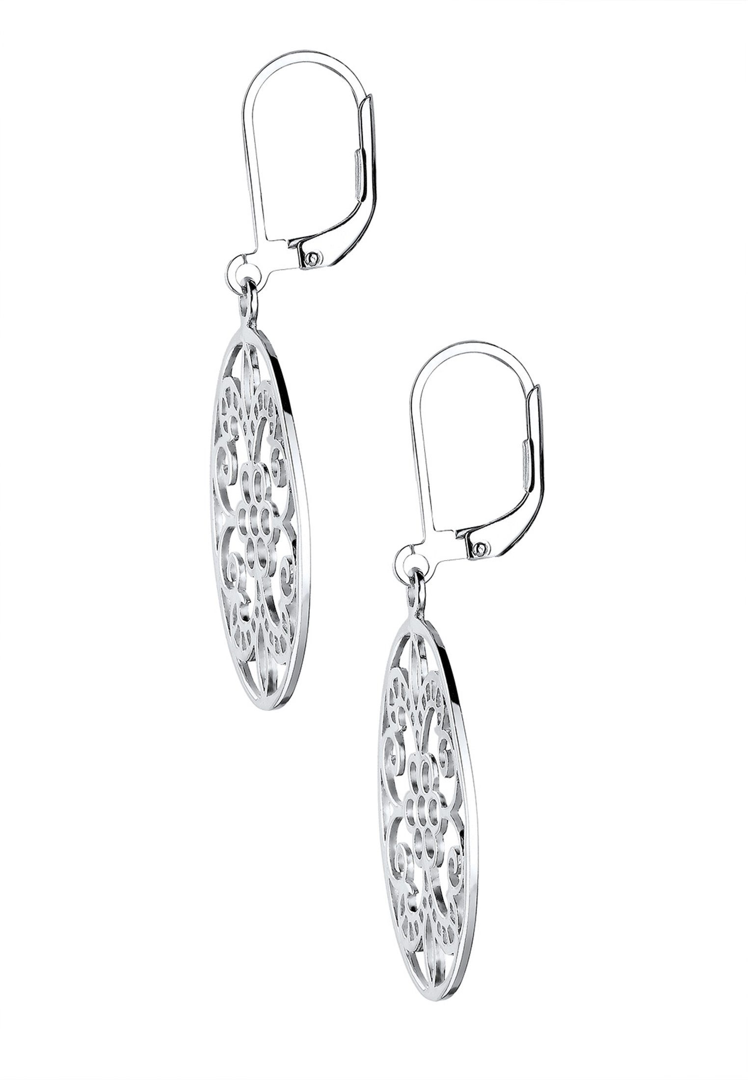 Elli Paar Ohrhänger Ornament Blume Orientalisch Oval Schmuck Geschenk 925 Silber