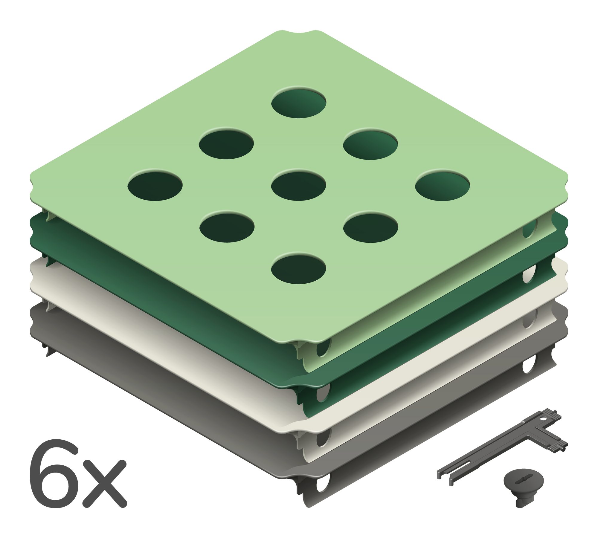 QUADRO Klettergerüst Lochplattenset L Home