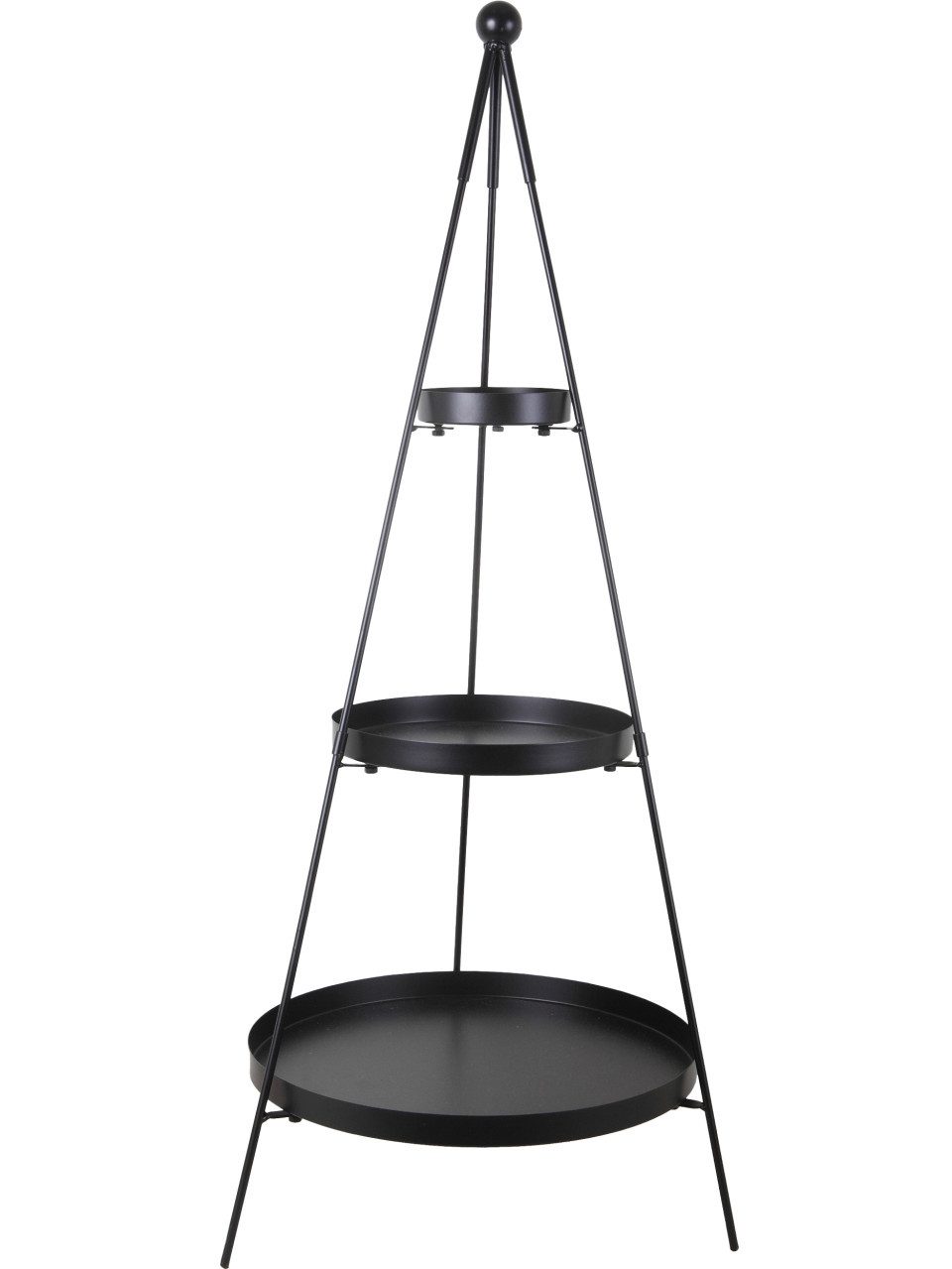 Trend Line Weihnachtsfigur Dekoregal mit 3 Ablagen Metall 73 x 30 cm schwar günstig online kaufen