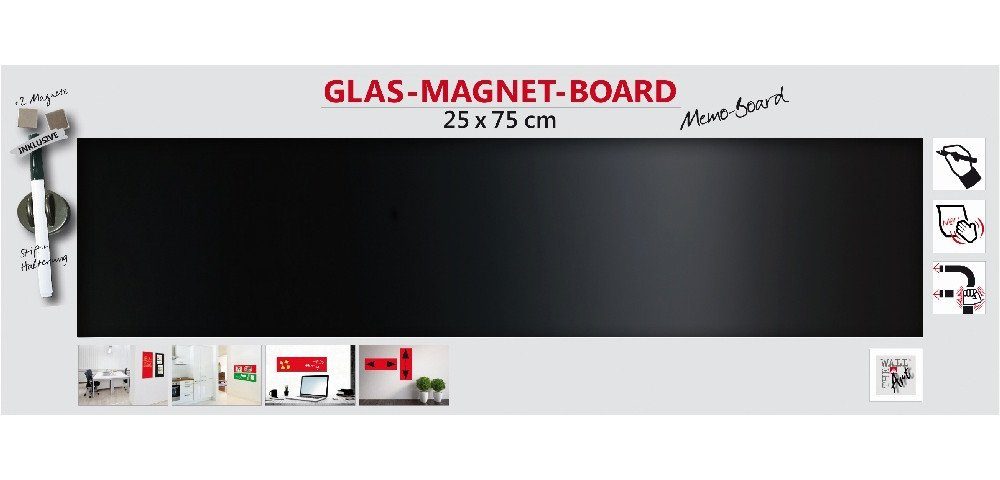 The x schwarz, the of art 25 framing Glas-Magnetboard - Wall cm 75 AG Pinnwand
