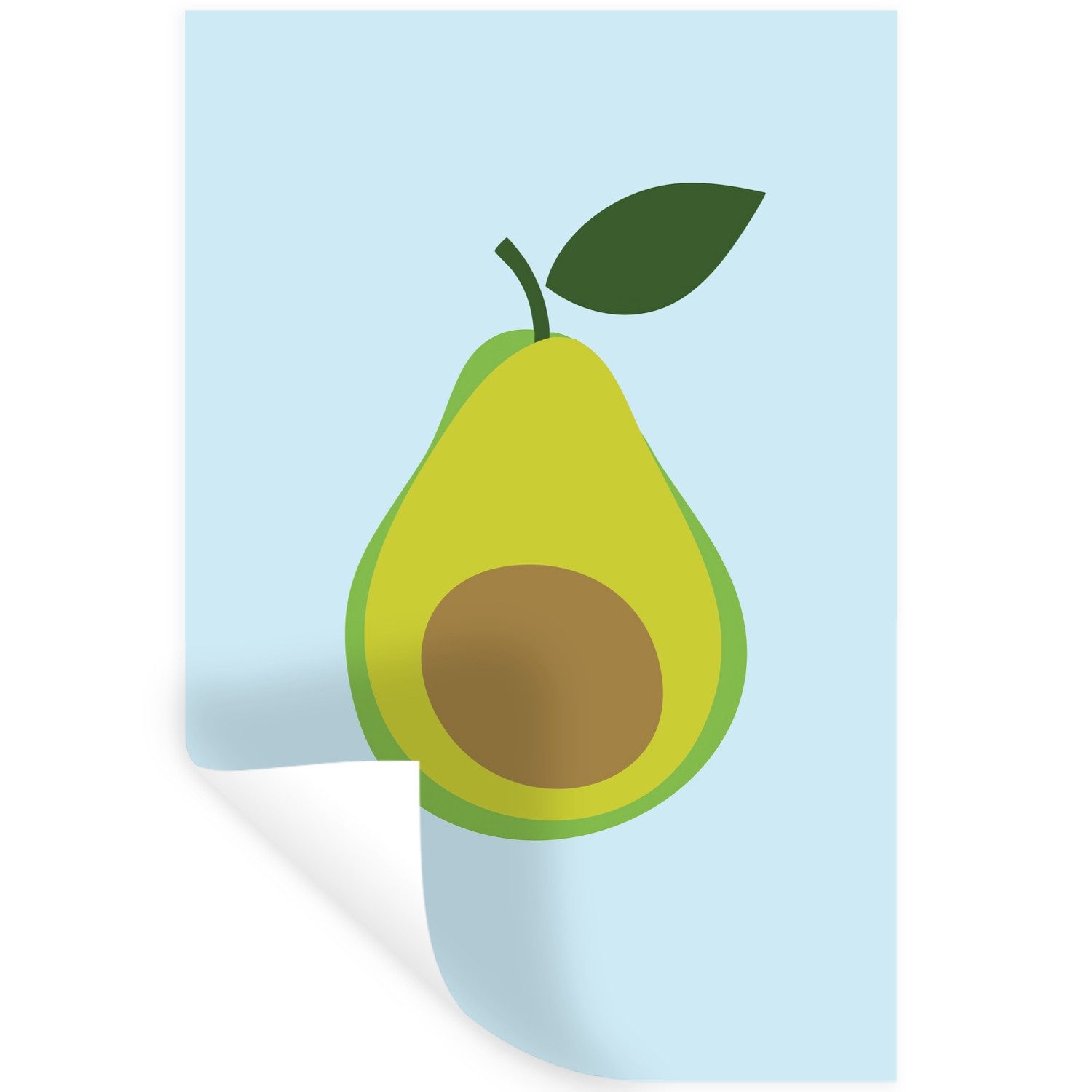 MuchoWow Wandsticker Avocado - Illustration - Grün - Frucht (1 St), Wandaufkleber, Selbstklebend, Wohnzimmer, 20x30 cm